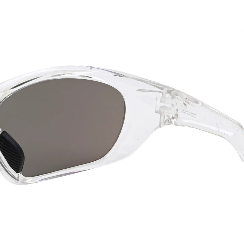 Lateralis | Transparent Large Full Rim Wraparound Sports Sunglasses for Men & Women [Mirrored]