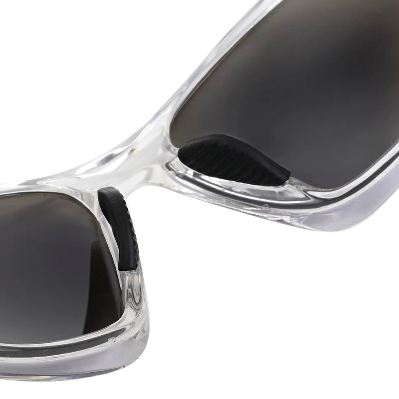 Lateralis | Transparent Large Full Rim Wraparound Sports Sunglasses for Men & Women [Mirrored]