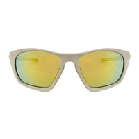 Lateralis | Cream Large Full Rim Wraparound Sports Sunglasses for Men & Women [Mirrored]