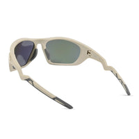Lateralis | Cream Large Full Rim Wraparound Sports Sunglasses for Men & Women [Mirrored]
