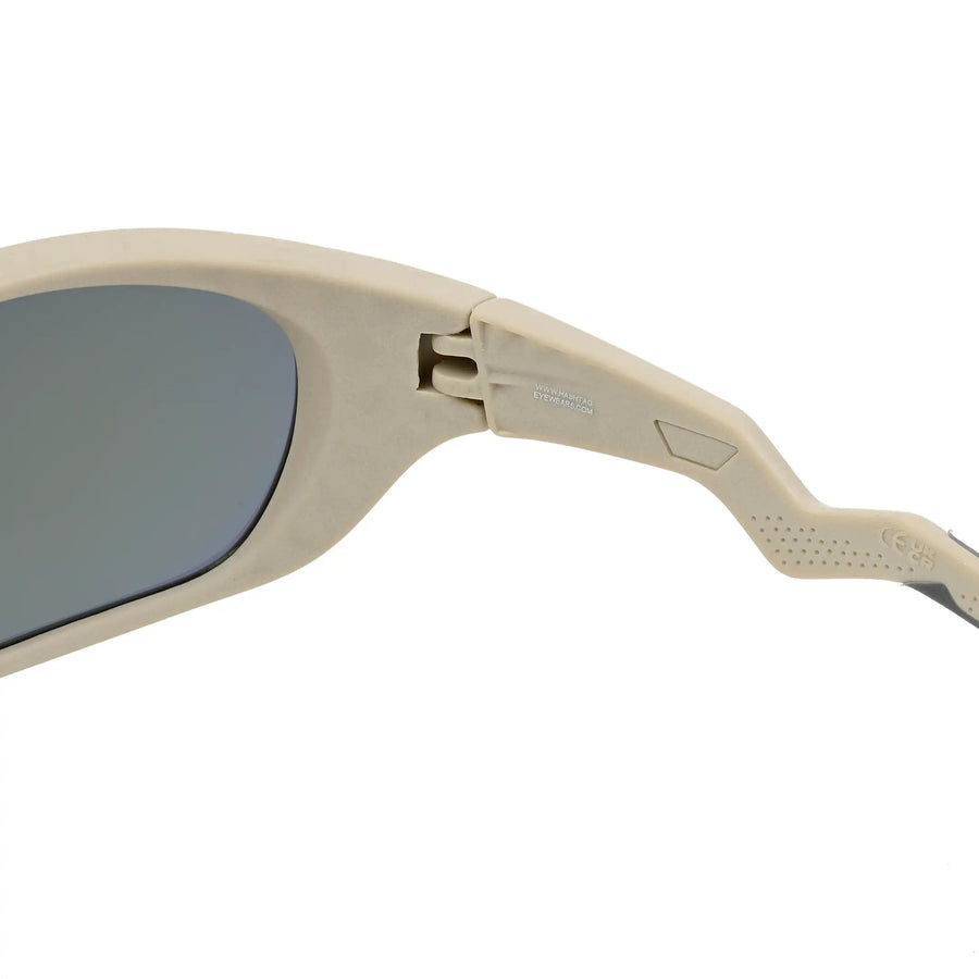 Lateralis | Cream Large Full Rim Wraparound Sports Sunglasses for Men & Women [Mirrored]