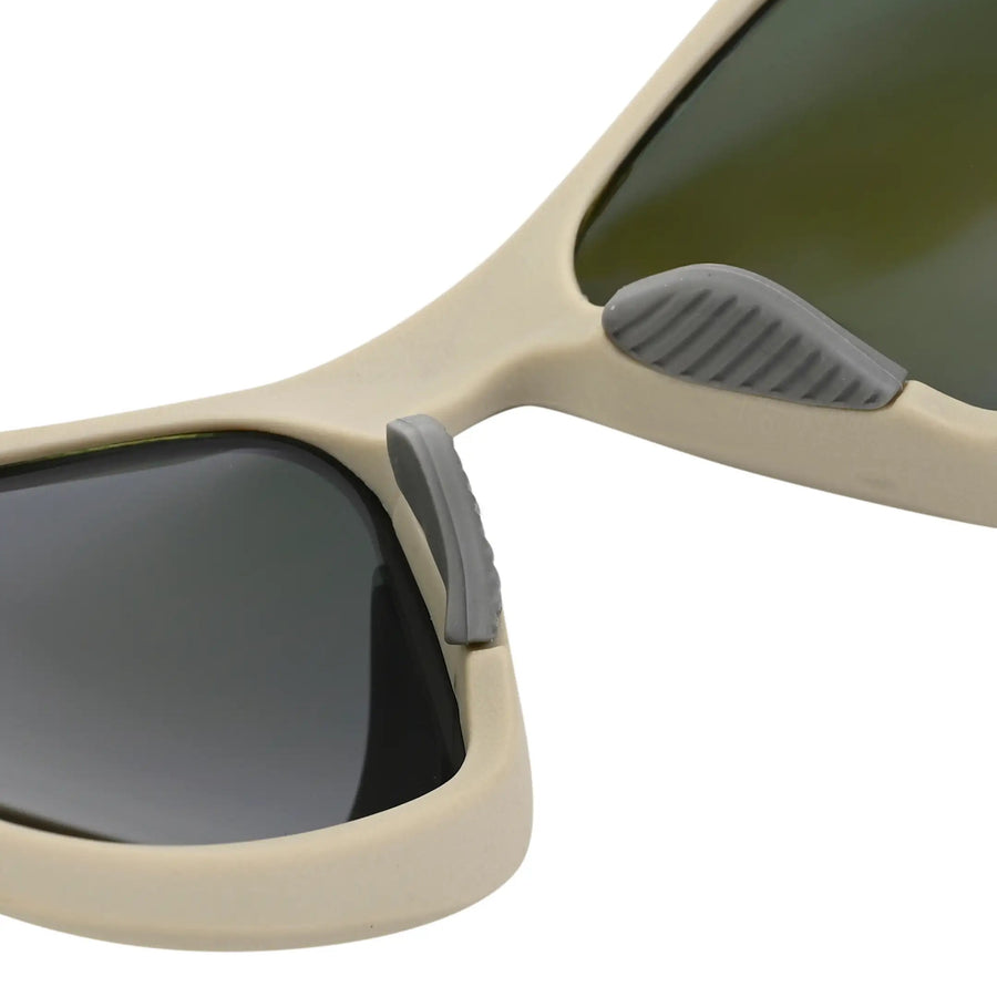 Lateralis | Cream Large Full Rim Wraparound Sports Sunglasses for Men & Women [Mirrored]