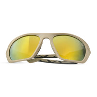 Lateralis | Cream Large Full Rim Wraparound Sports Sunglasses for Men & Women [Mirrored]