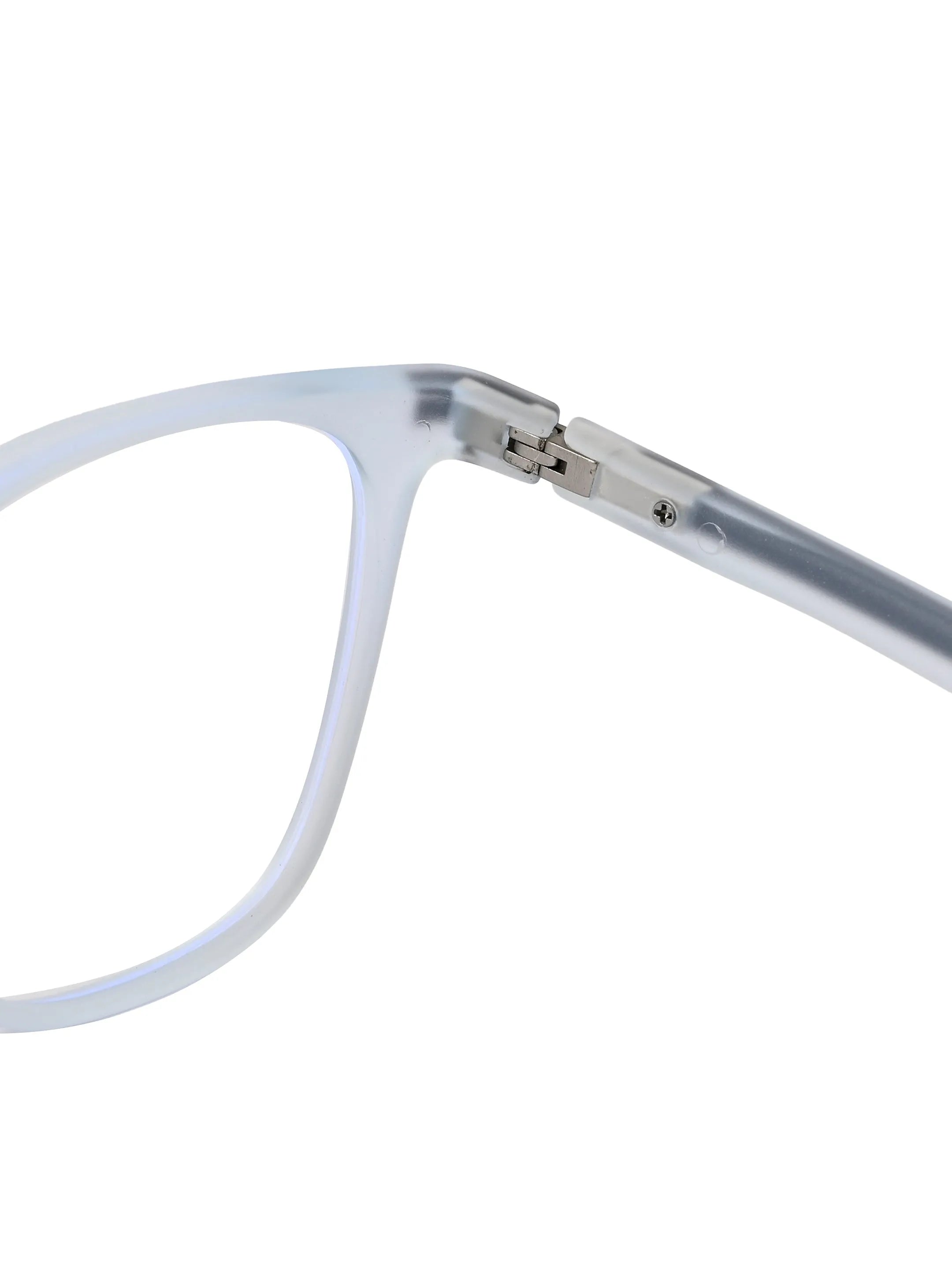 Blokz | Transparent Light Blue & Transparent White Medium Full Rim RECTANGLE Computer Glasses for Men & Women [Blue Block]
