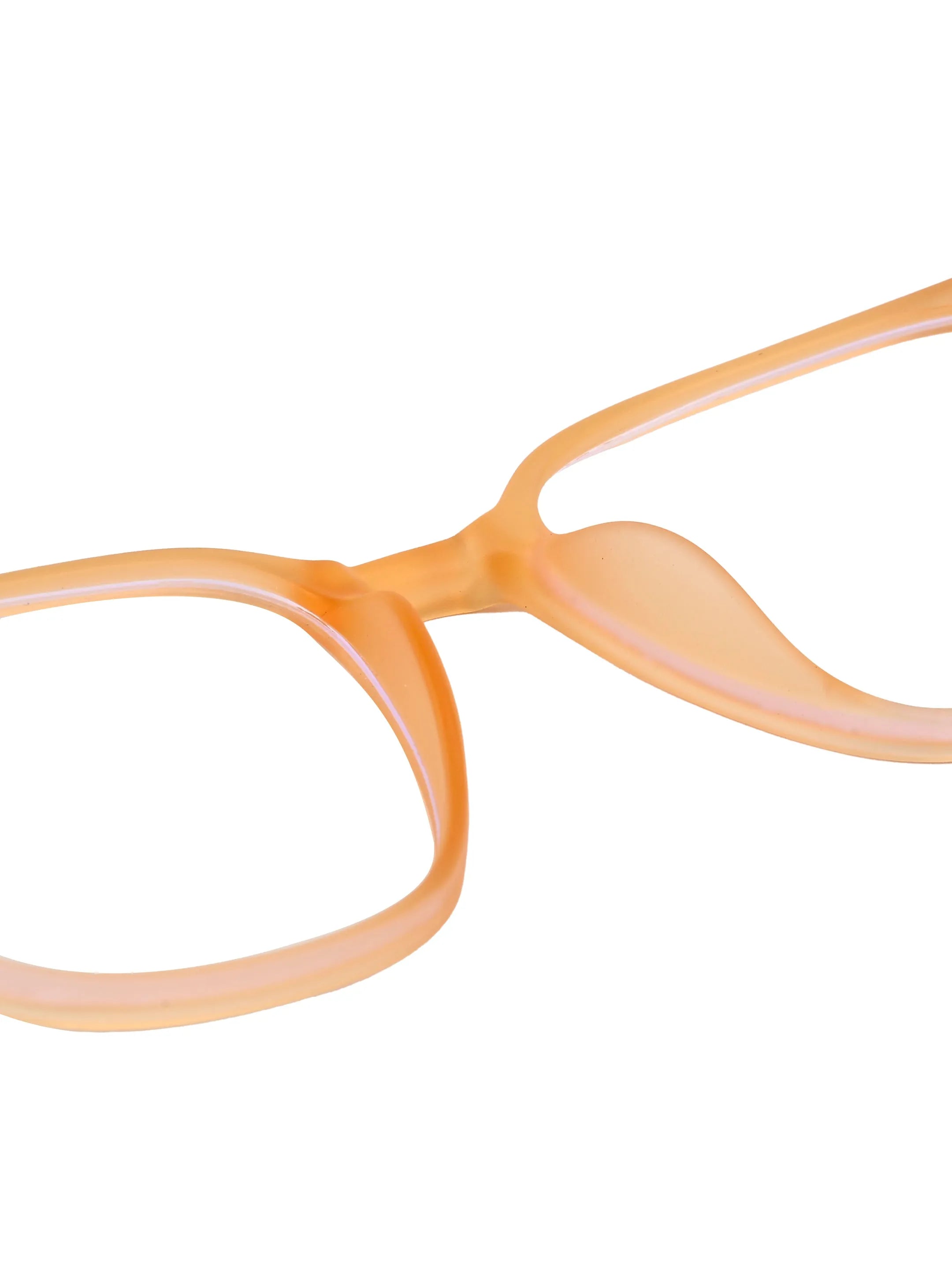 Blokz | Transparent Orange Medium Full Rim RECTANGLE Computer Glasses for Men & Women [Blue Block]