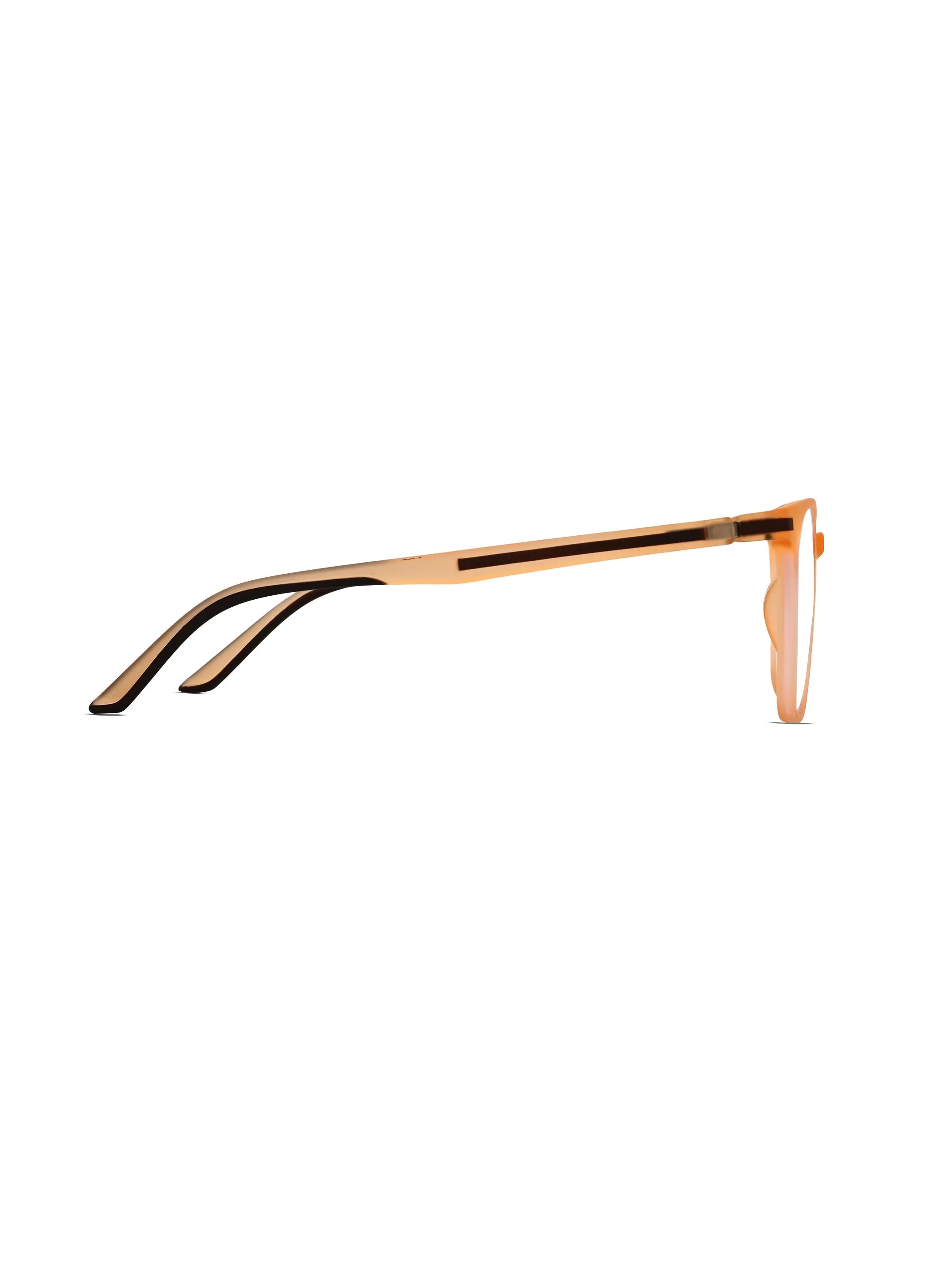 Blokz | Transparent Orange Medium Full Rim RECTANGLE Computer Glasses for Men & Women [Blue Block]