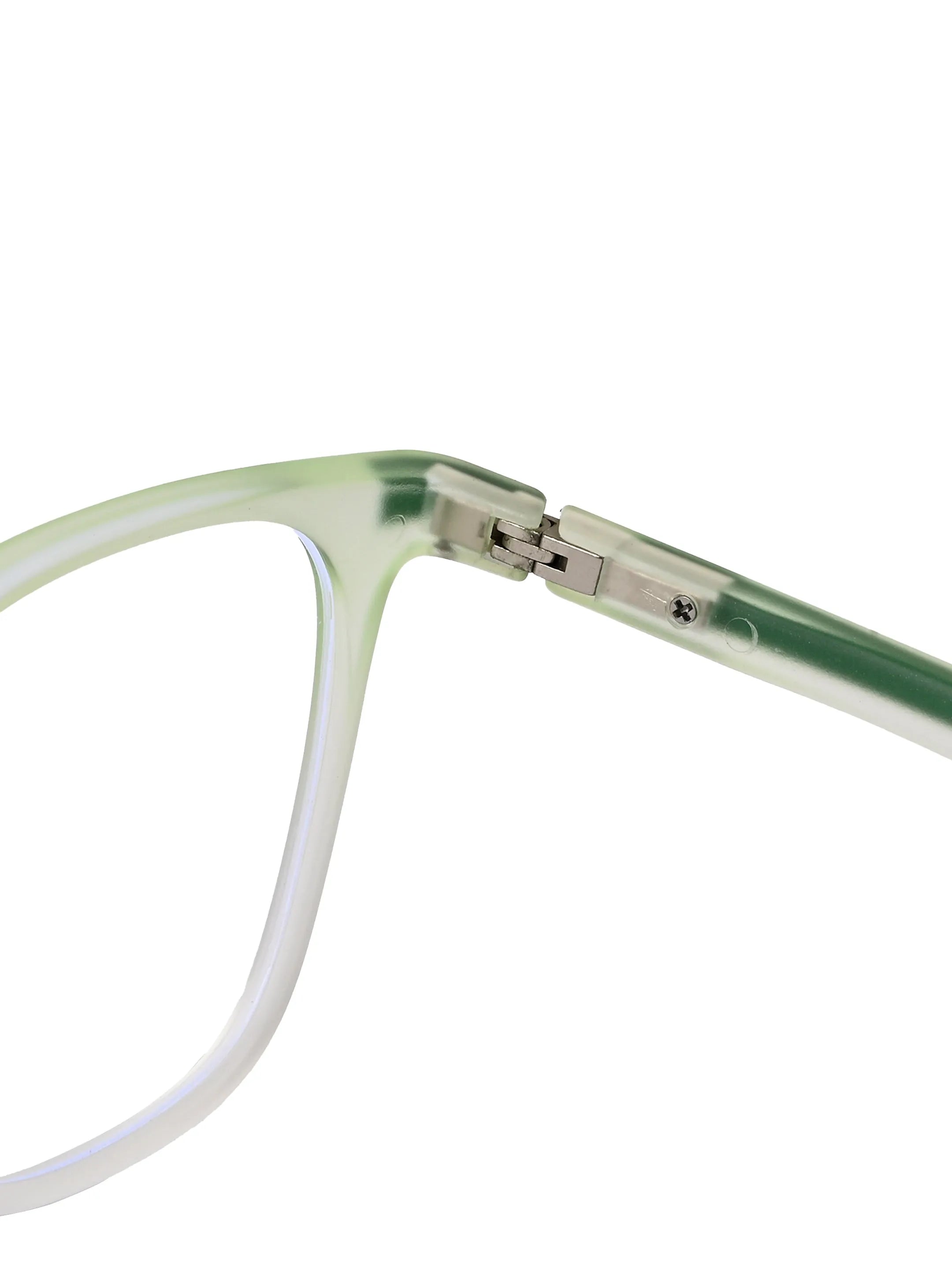 Blokz | Transparent Light Green Medium Full Rim RECTANGLE Computer Glasses for Men & Women [Blue Block]