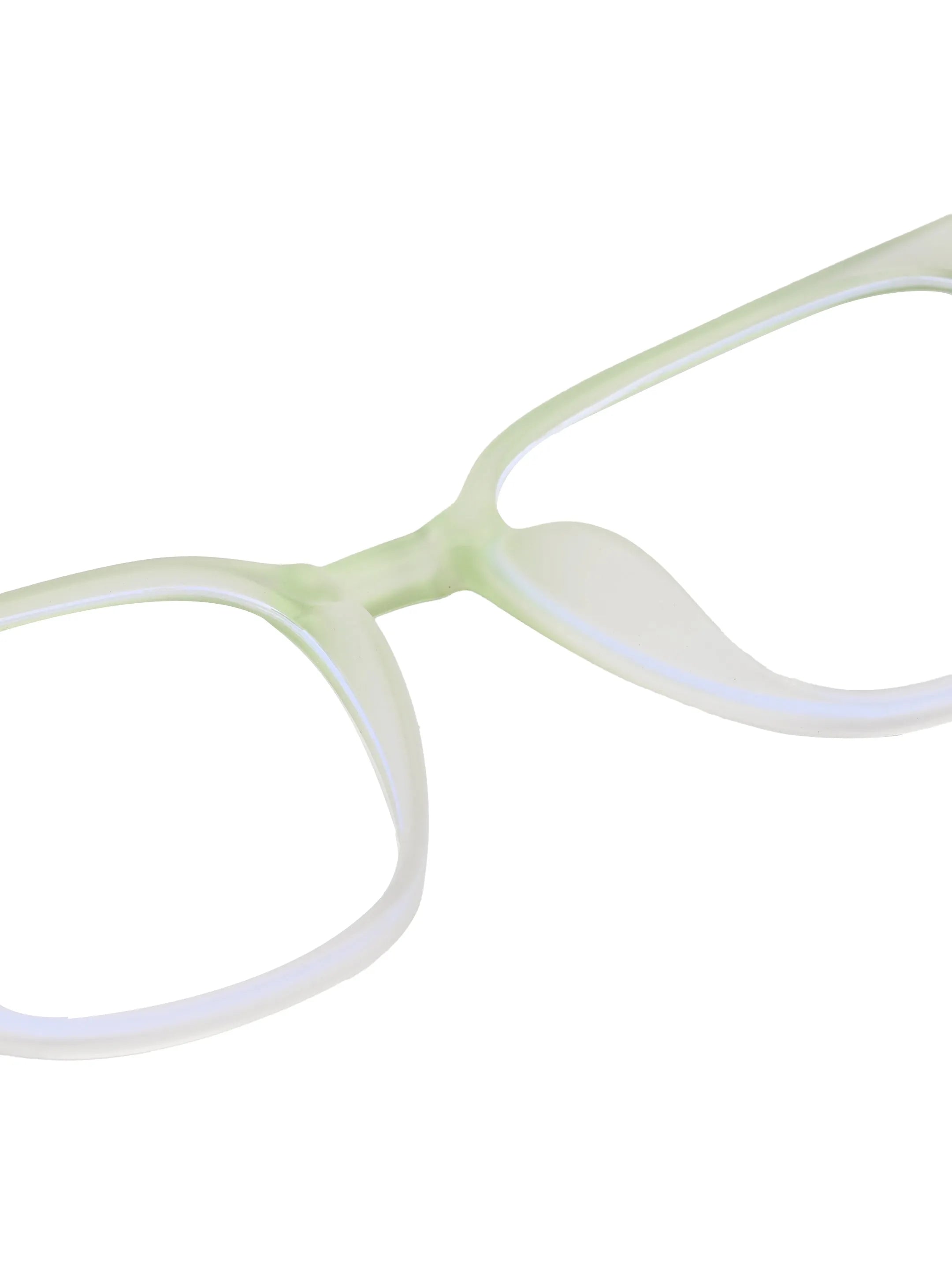 Blokz | Transparent Light Green Medium Full Rim RECTANGLE Computer Glasses for Men & Women [Blue Block]