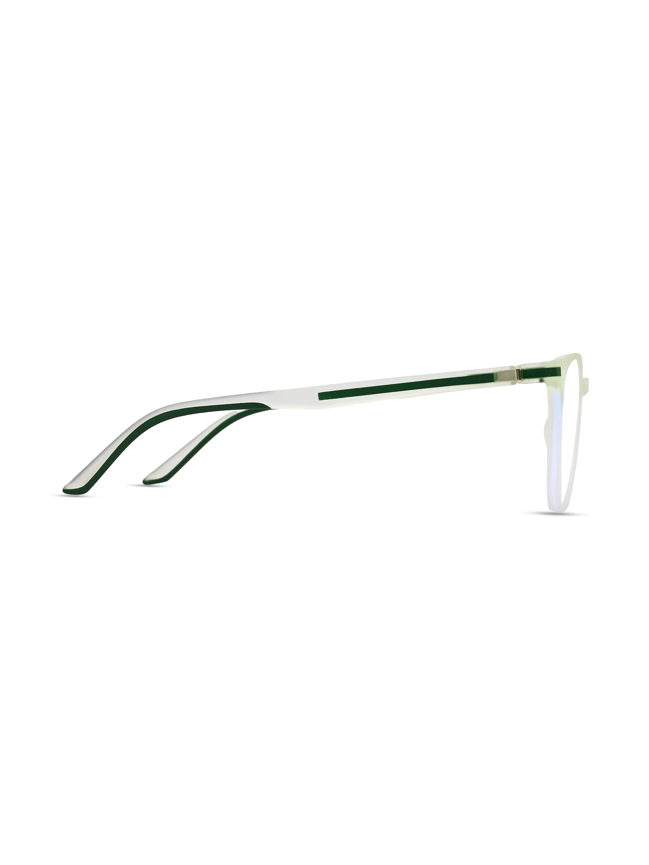 Blokz | Transparent Light Green Medium Full Rim RECTANGLE Computer Glasses for Men & Women [Blue Block]