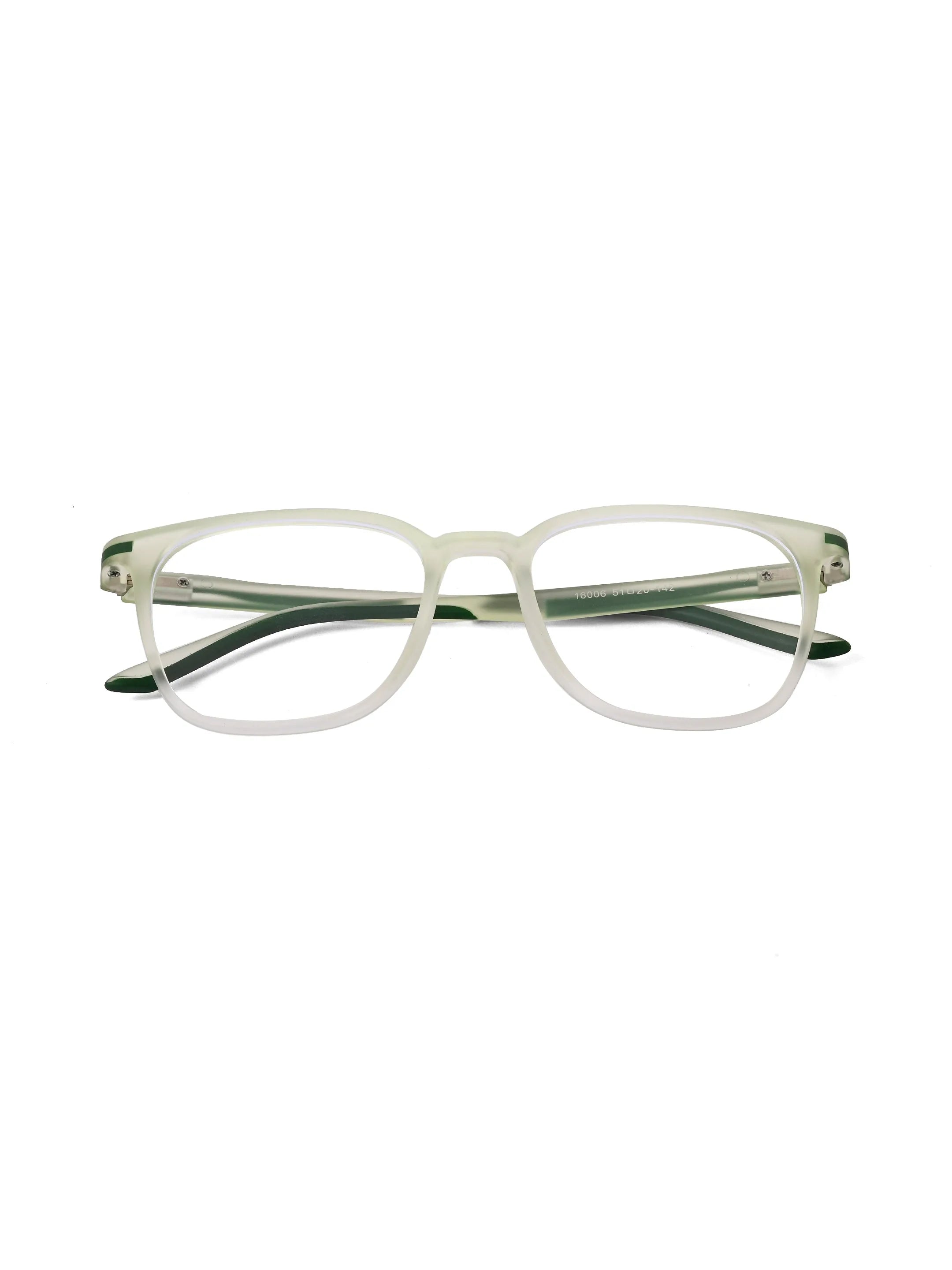 Blokz | Transparent Light Green Medium Full Rim RECTANGLE Computer Glasses for Men & Women [Blue Block]