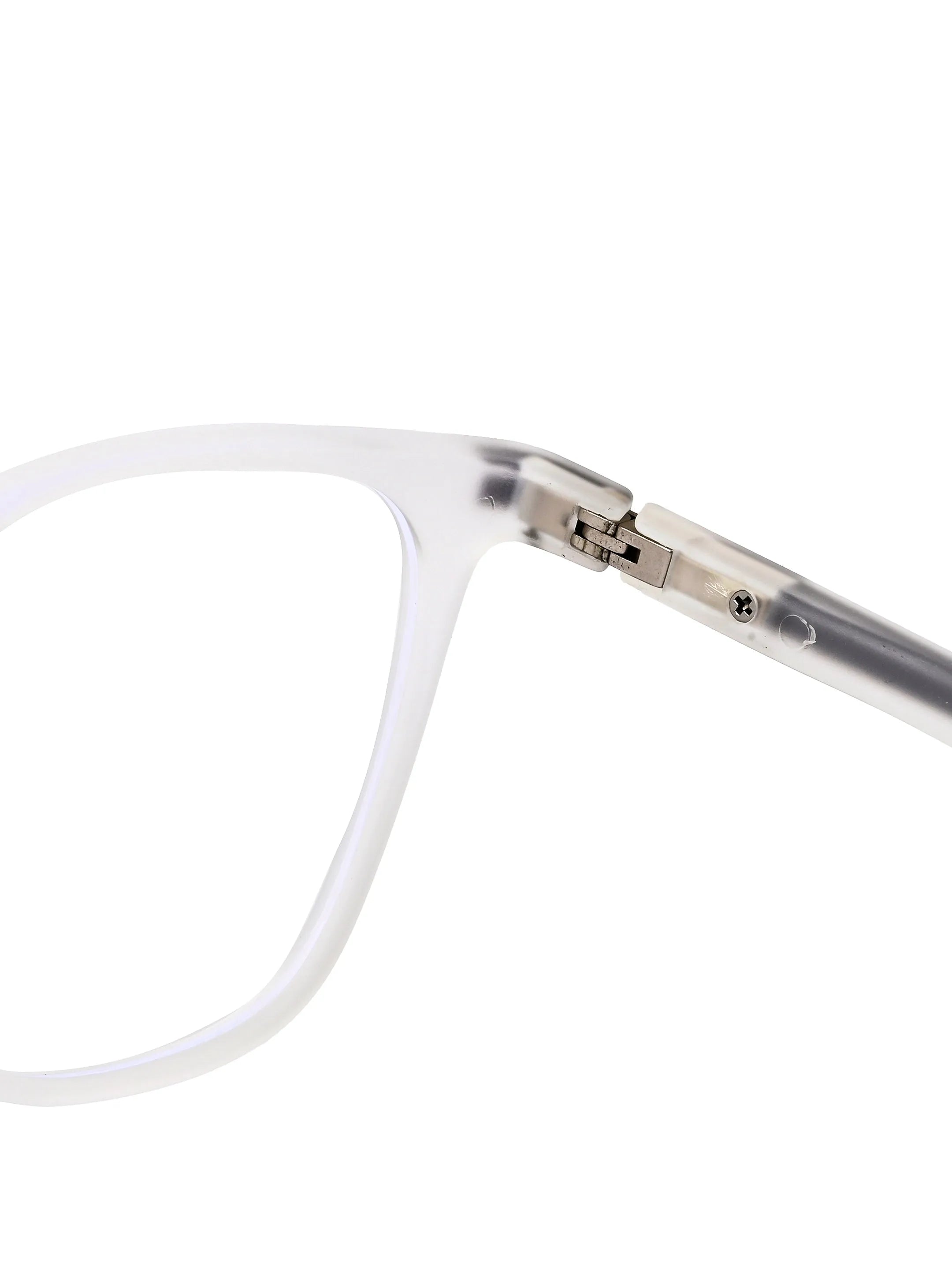 Blokz | Transparent White Medium Full Rim RECTANGLE Computer Glasses for Men & Women [Blue Block]
