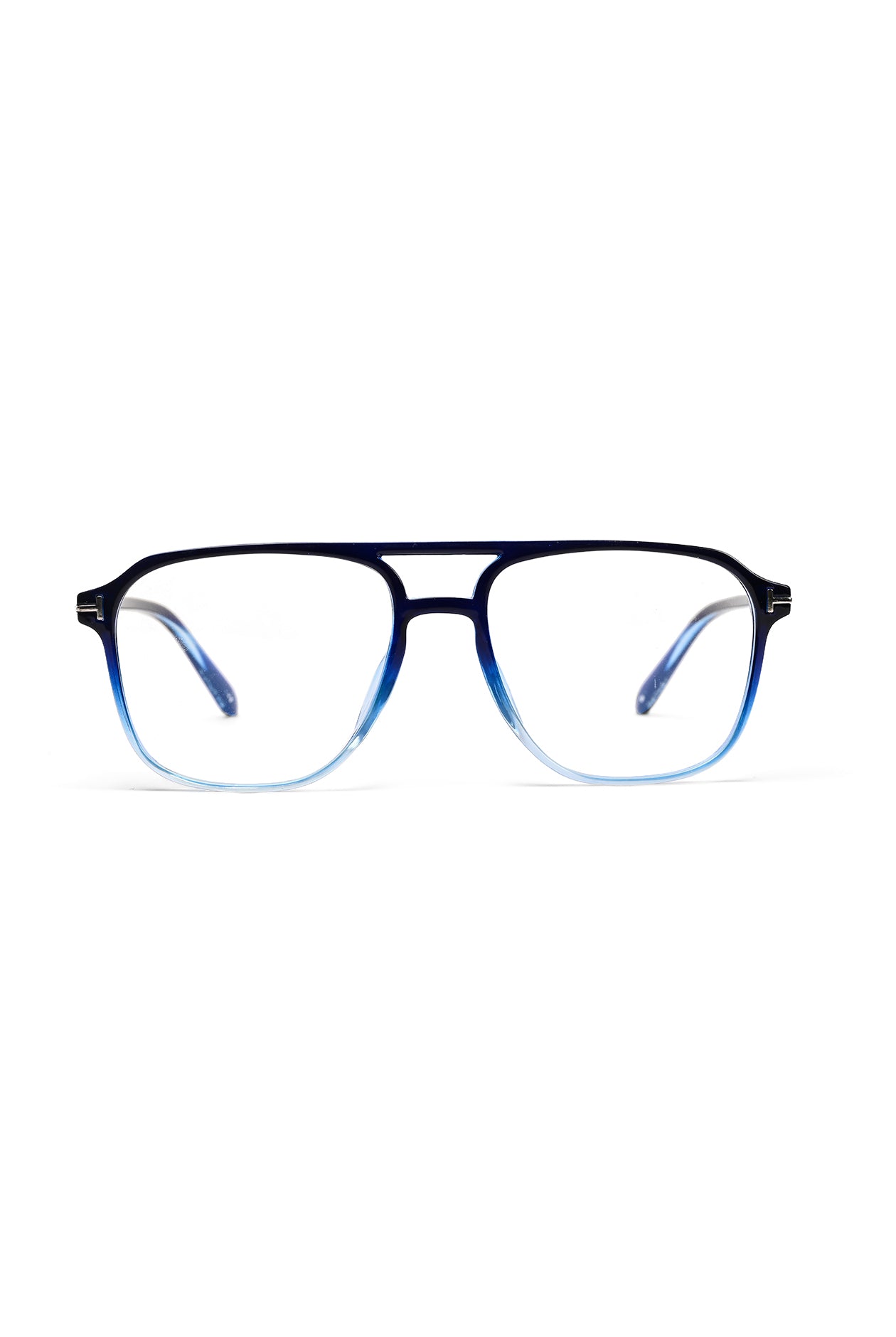 Aegira | Gradient Blue Small Full Rim Square Computer Glasses for Men & Women [Blue Block]