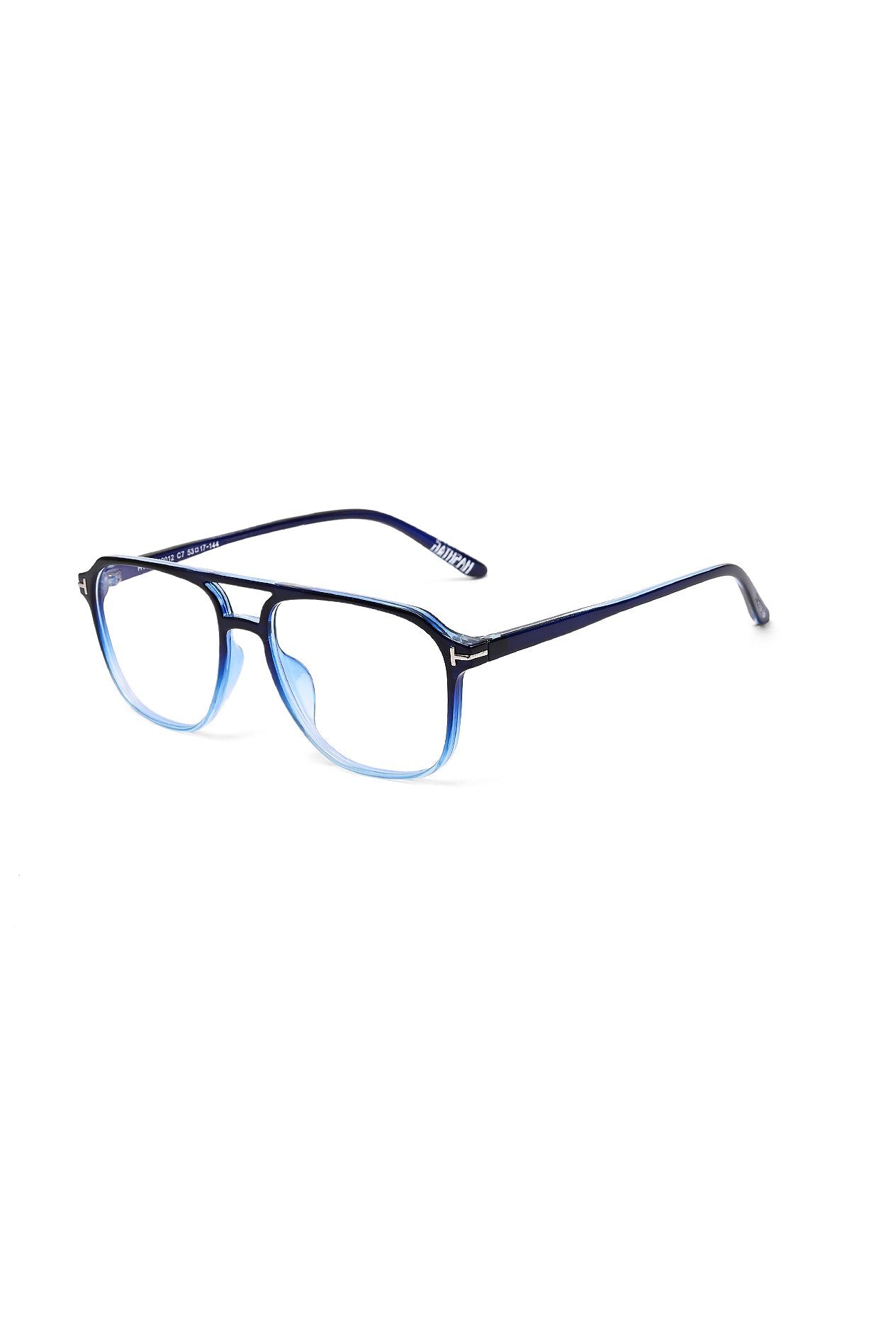 Aegira | Gradient Blue Small Full Rim Square Computer Glasses for Men & Women [Blue Block]