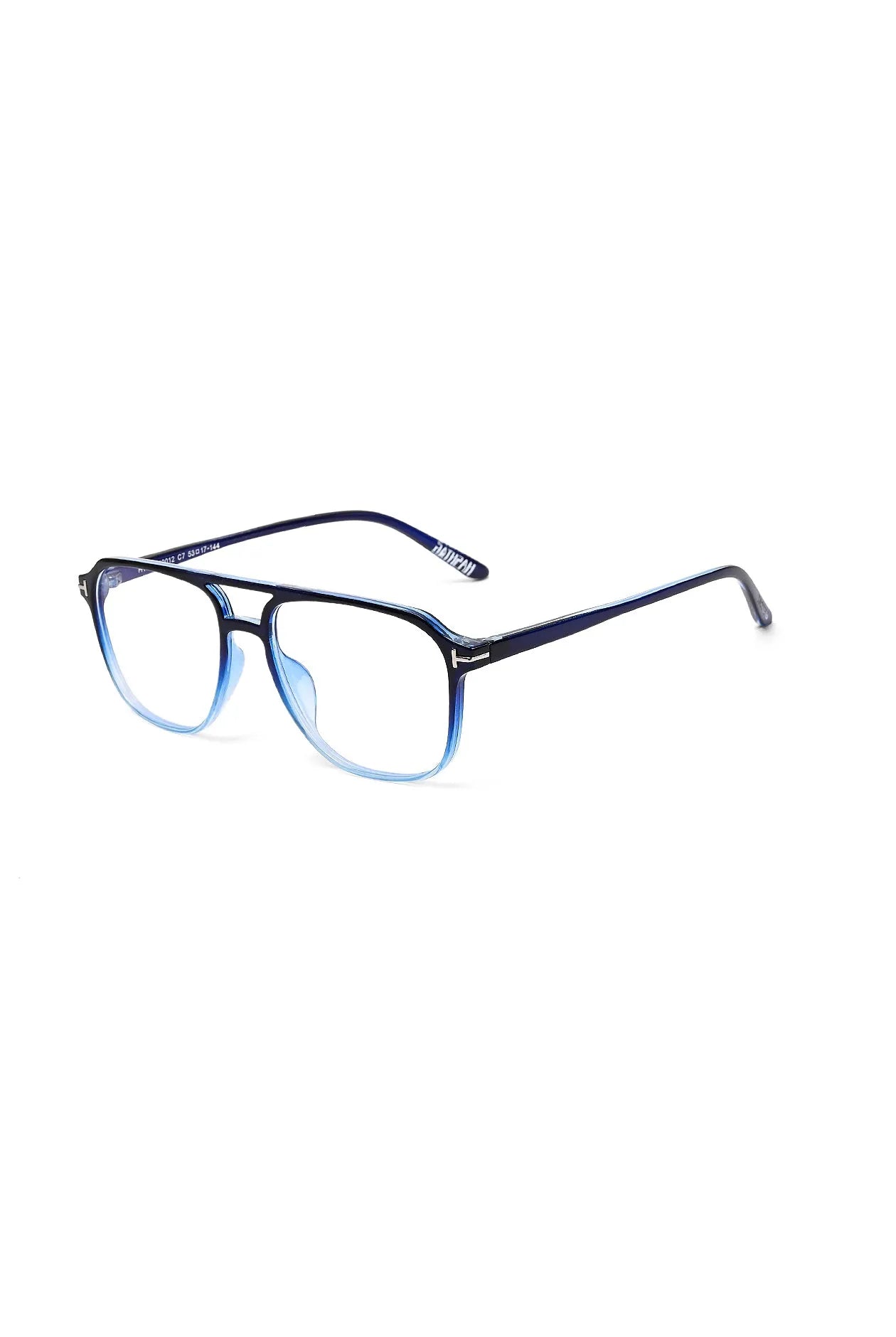 Aegira | Gradient Blue Small Full Rim Square Computer Glasses for Men & Women [Blue Block]