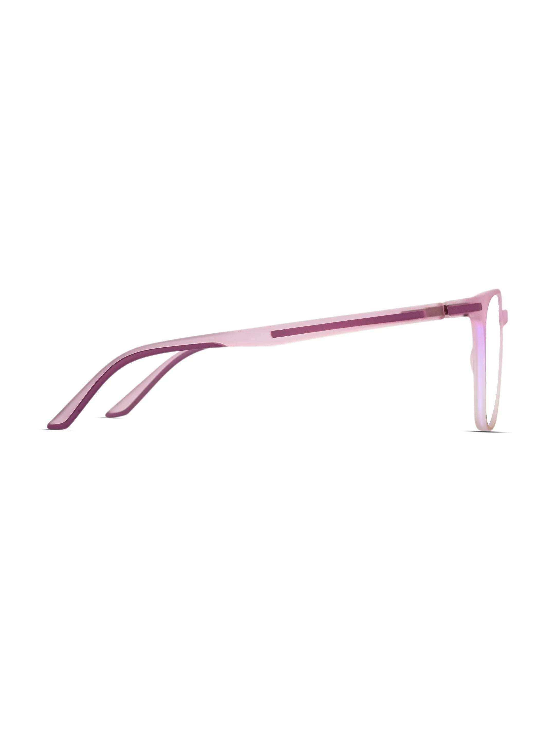 Blokz | Transparent Light Pink Medium Full Rim RECTANGLE Computer Glasses for Men & Women [Blue Block]