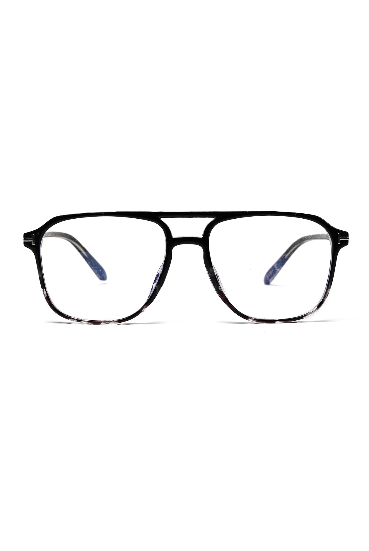 Aegira | Black Texture Small Full Rim Square Computer Glasses for Men & Women [Blue Block]