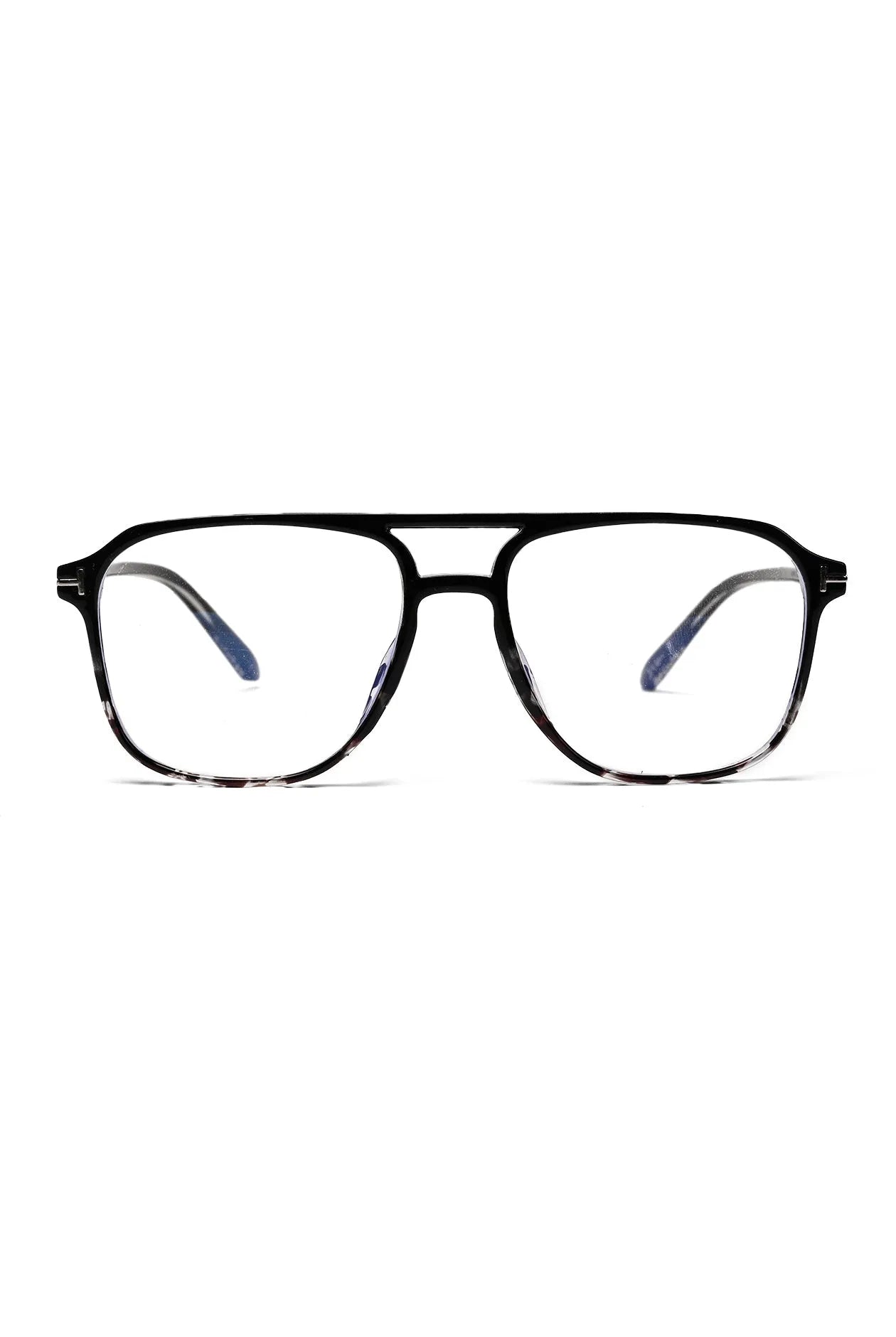 Aegira | Black Texture Small Full Rim Square Computer Glasses for Men & Women [Blue Block]