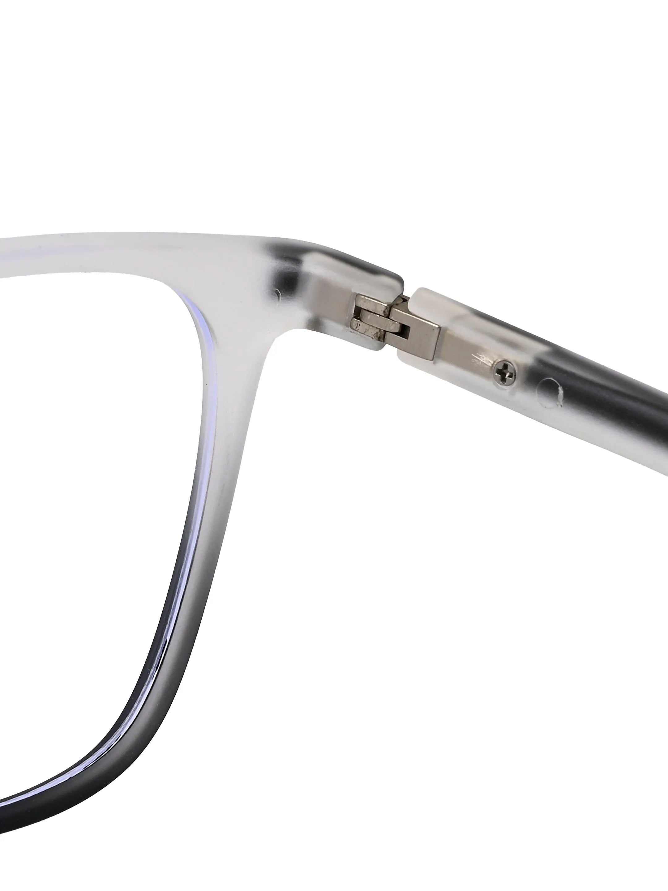 Blokz | Transparent White & Black Medium Full Rim RECTANGLE Computer Glasses for Men & Women [Blue Block]