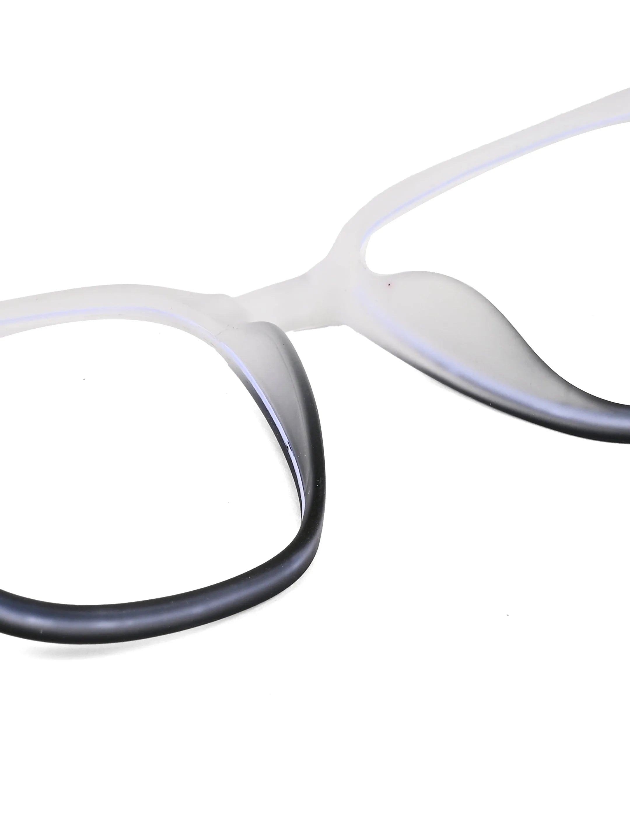Blokz | Transparent White & Black Medium Full Rim RECTANGLE Computer Glasses for Men & Women [Blue Block]