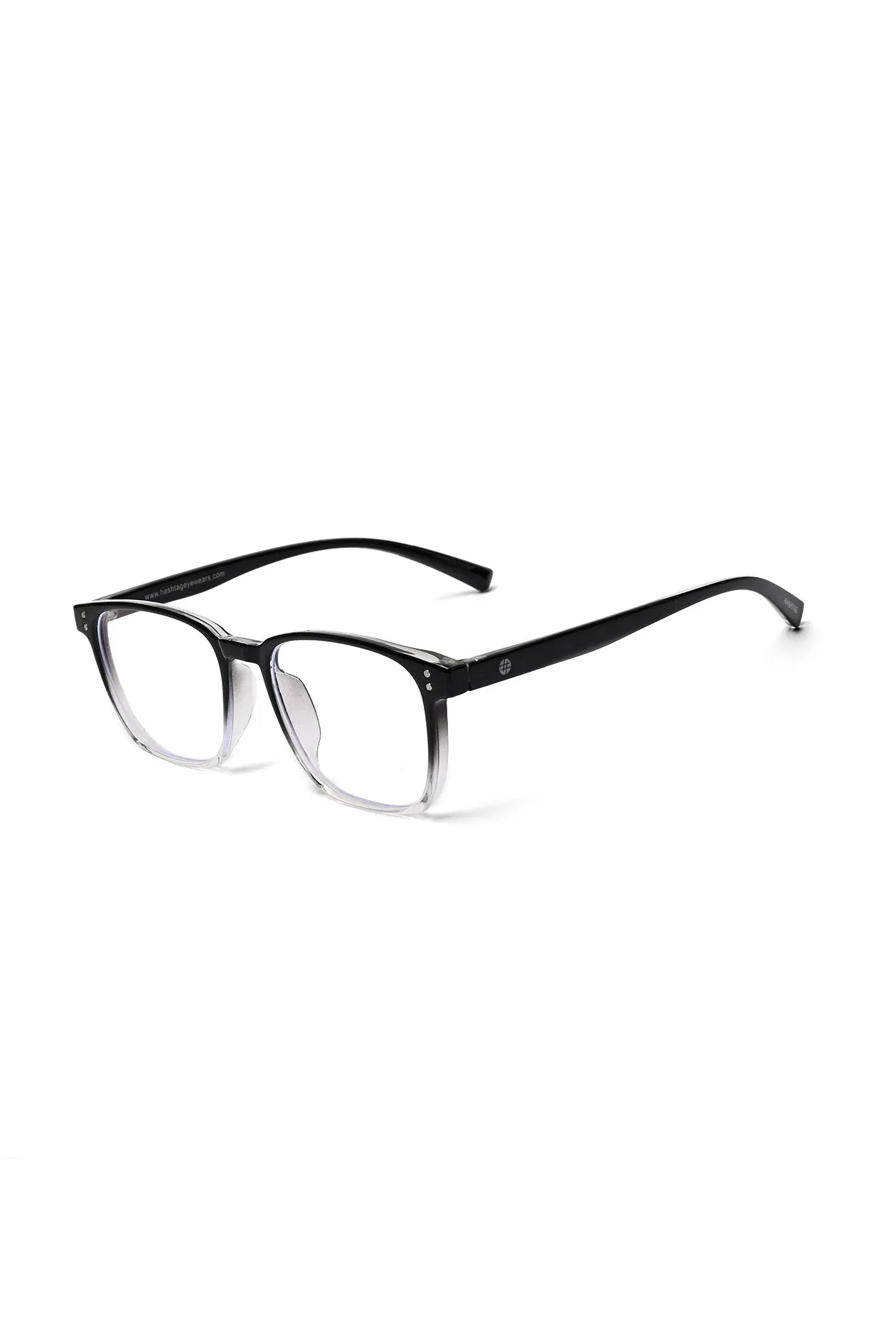 Novara | Gradient Black Medium Full Rim Wayfarer Computer Glasses for Men & Women [Blue Block]