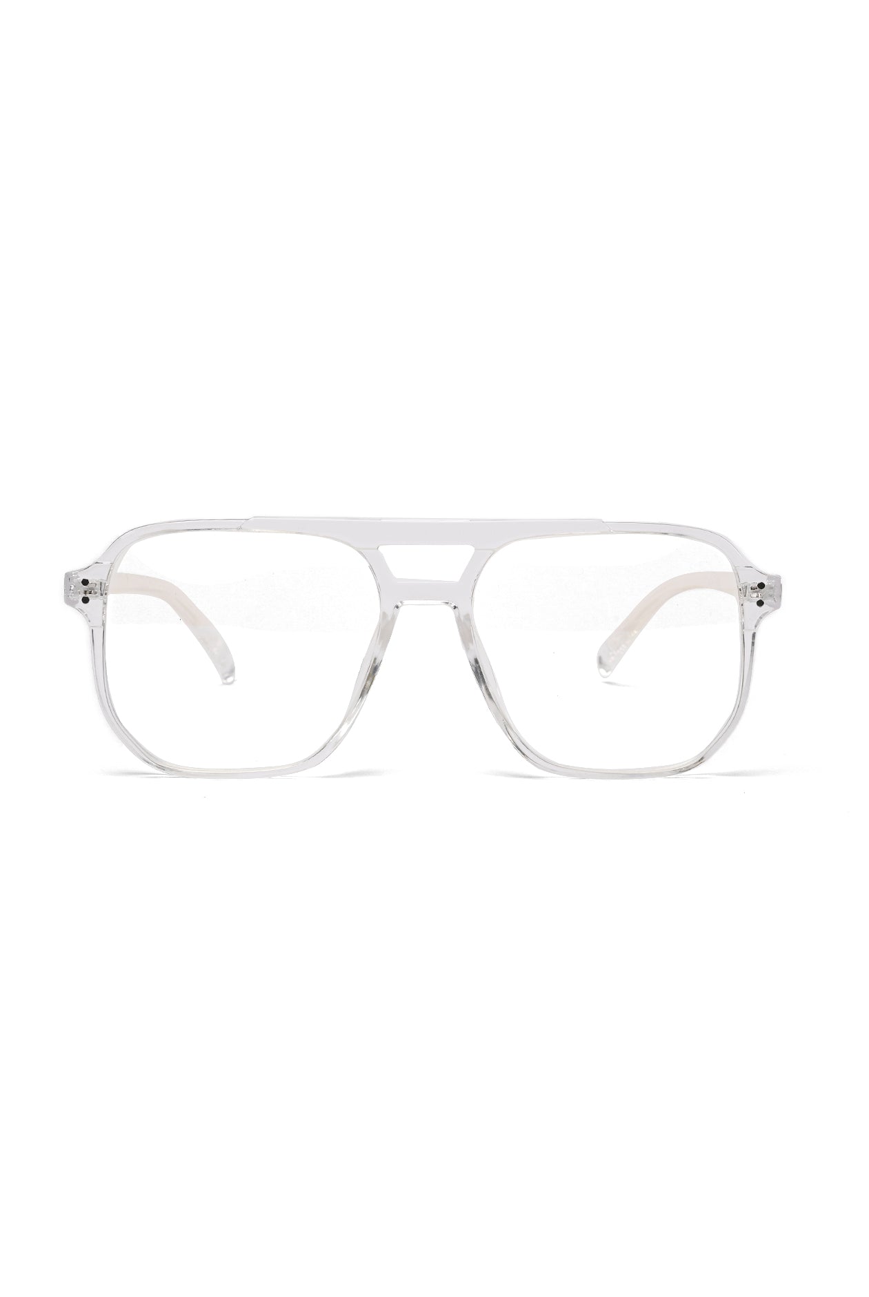 Lumnos | Transparent Small Full Rim Square Computer Glasses for Men & Women [Blue Block]