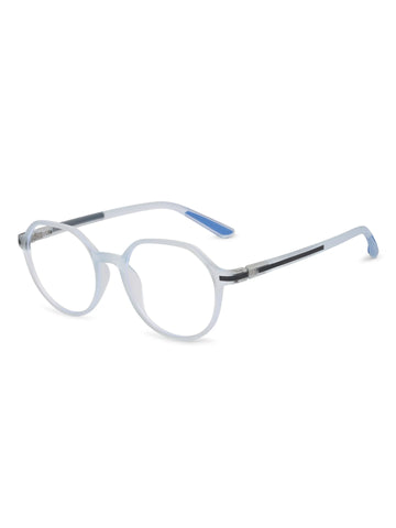 Optibul | Transparent Light Blue & Transparent White Medium Full Rim Square Computer Glasses for Men & Women [Blue Block]