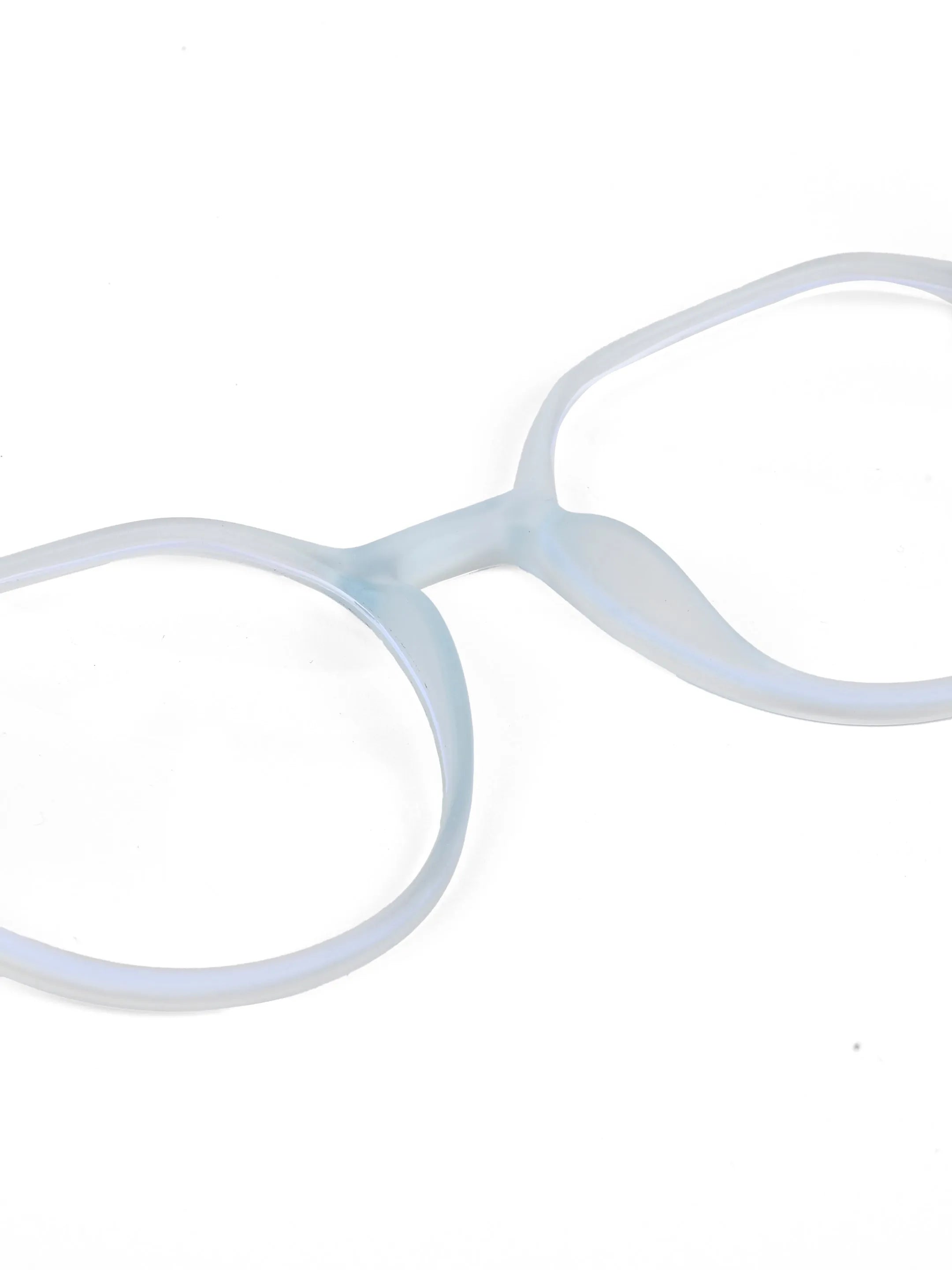 Optibul | Transparent Light Blue & Transparent White Medium Full Rim Square Computer Glasses for Men & Women [Blue Block]