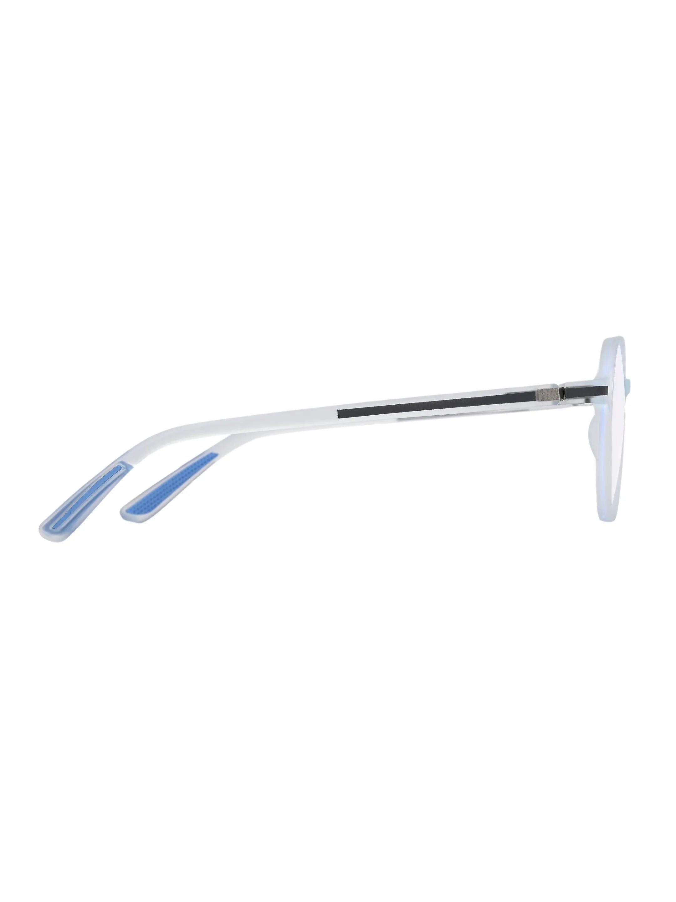 Optibul | Transparent Light Blue & Transparent White Medium Full Rim Square Computer Glasses for Men & Women [Blue Block]