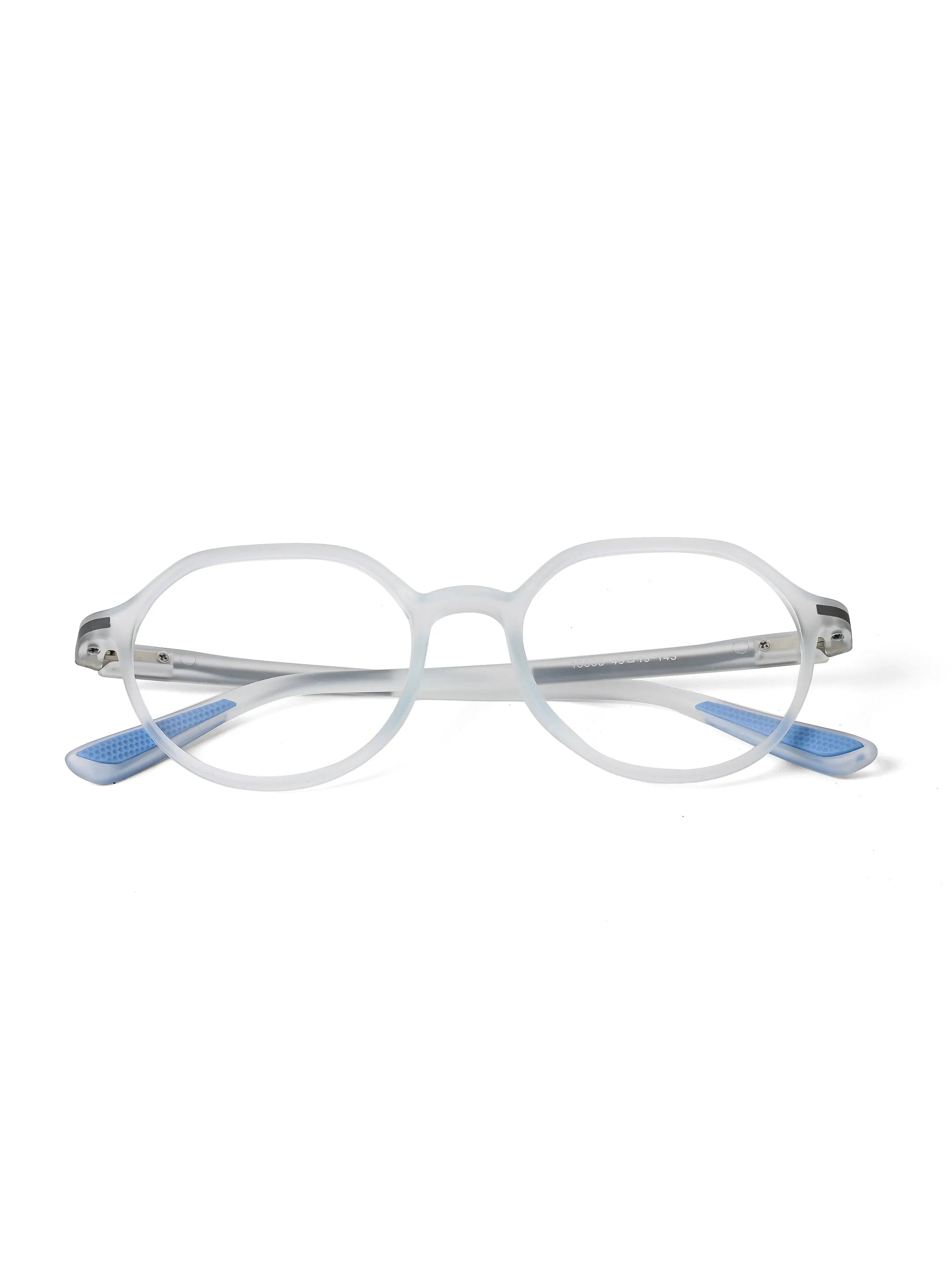 Optibul | Transparent Light Blue & Transparent White Medium Full Rim Square Computer Glasses for Men & Women [Blue Block]