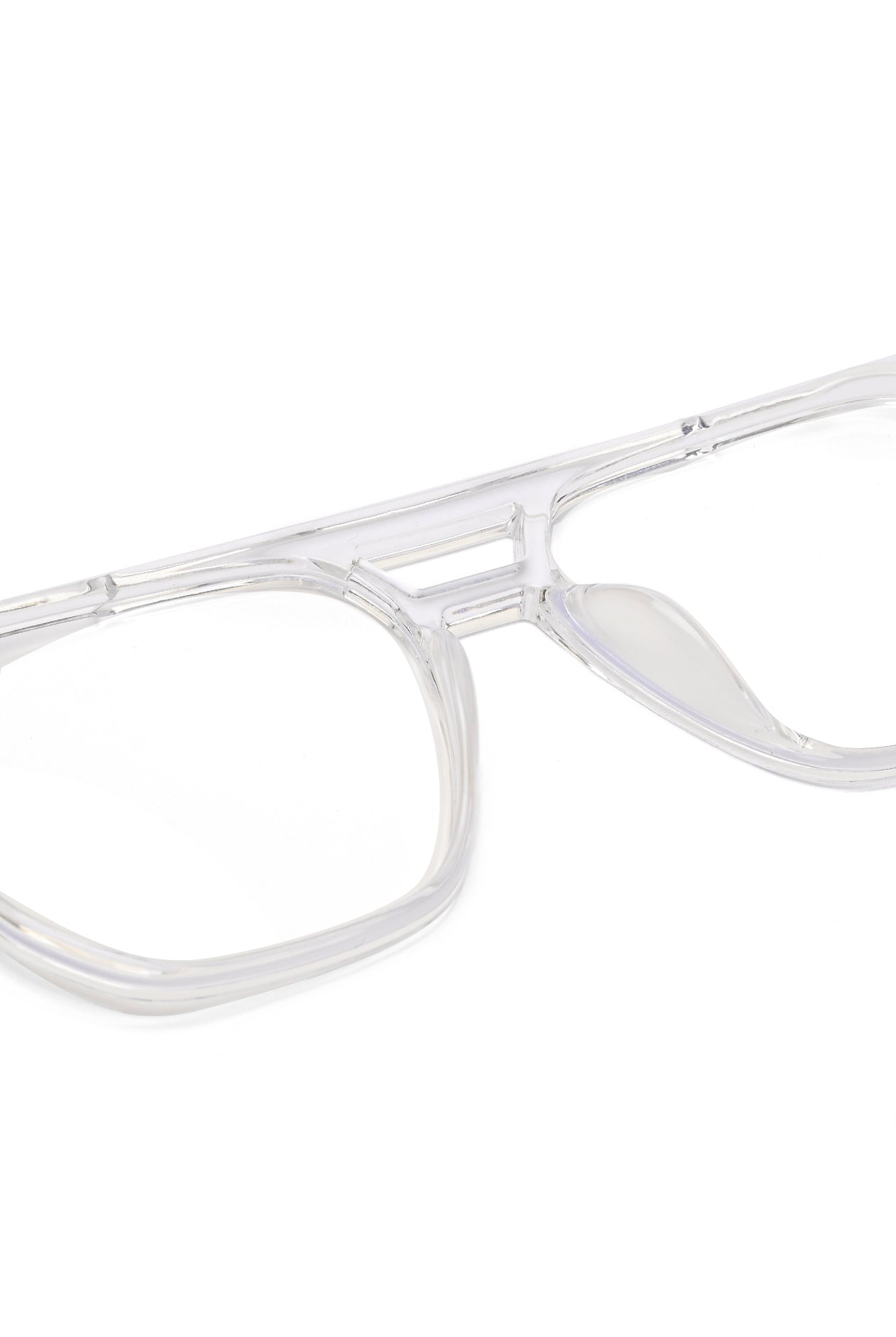 Lumnos | Transparent Small Full Rim Square Computer Glasses for Men & Women [Blue Block]