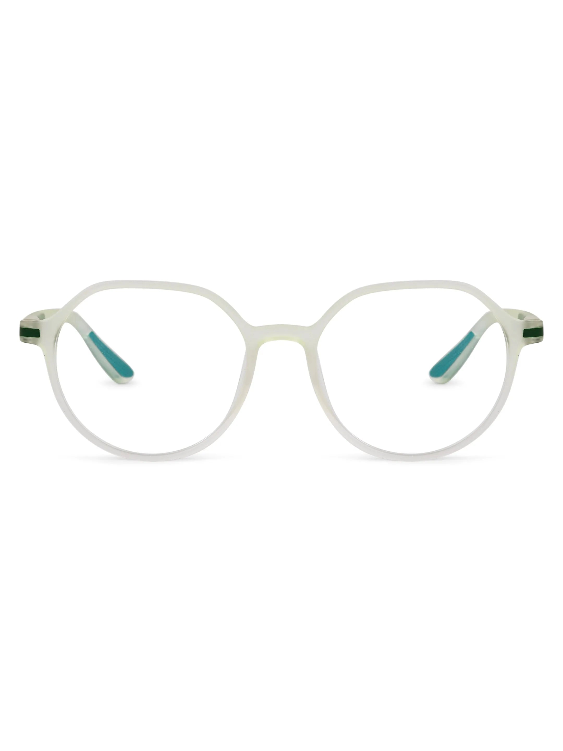 Optibul | Transparent Light Green Medium Full Rim Square Computer Glasses for Men & Women [Blue Block]