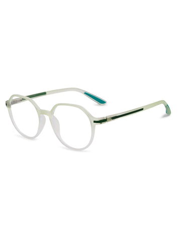 Optibul | Transparent Light Green Medium Full Rim Square Computer Glasses for Men & Women [Blue Block]
