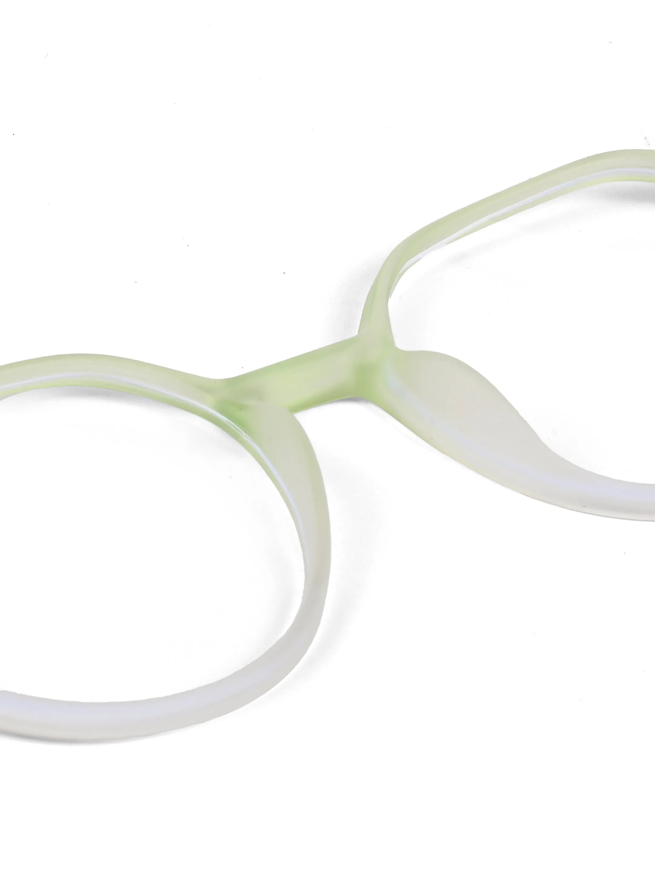Optibul | Transparent Light Green Medium Full Rim Square Computer Glasses for Men & Women [Blue Block]