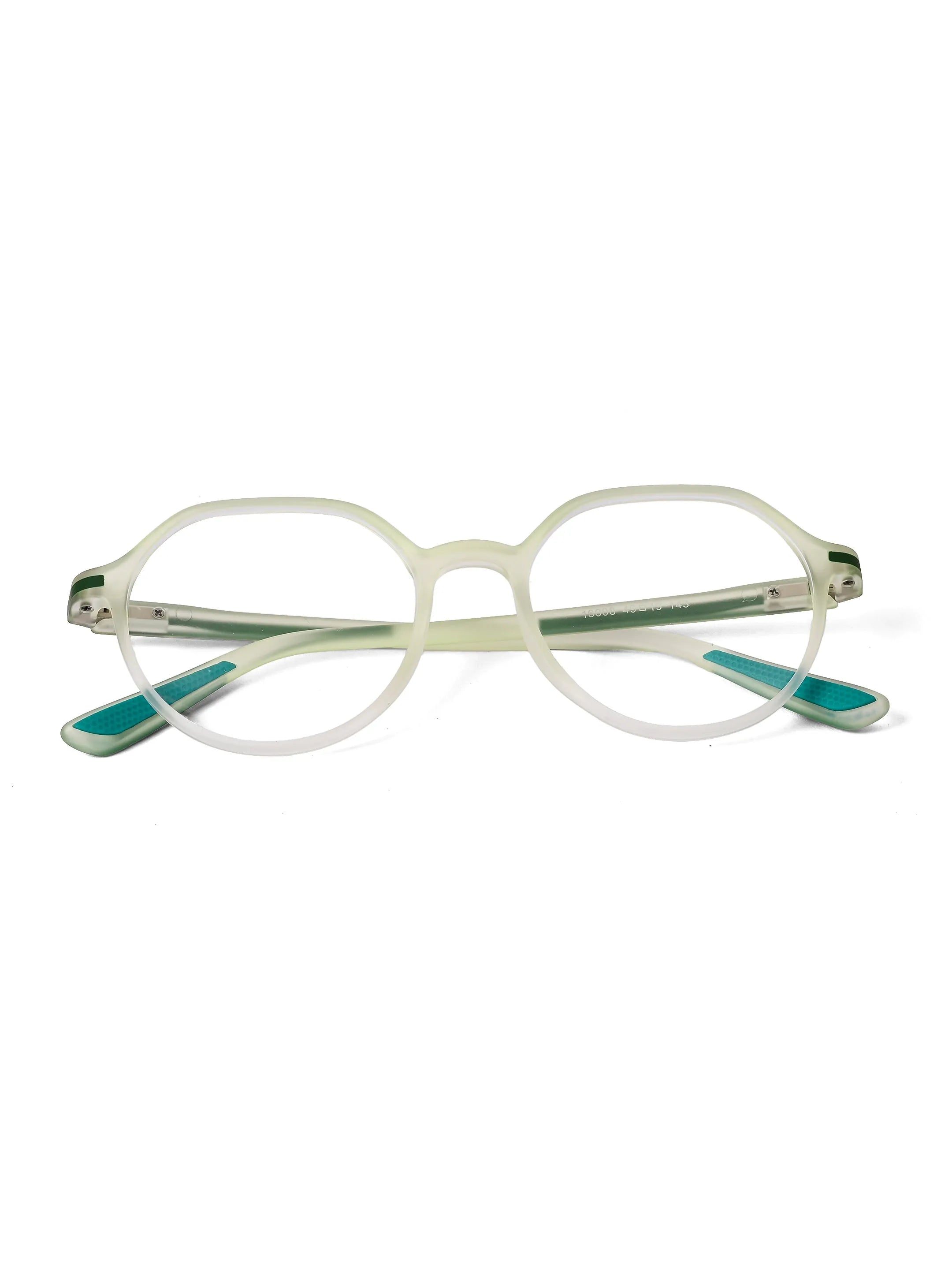 Optibul | Transparent Light Green Medium Full Rim Square Computer Glasses for Men & Women [Blue Block]
