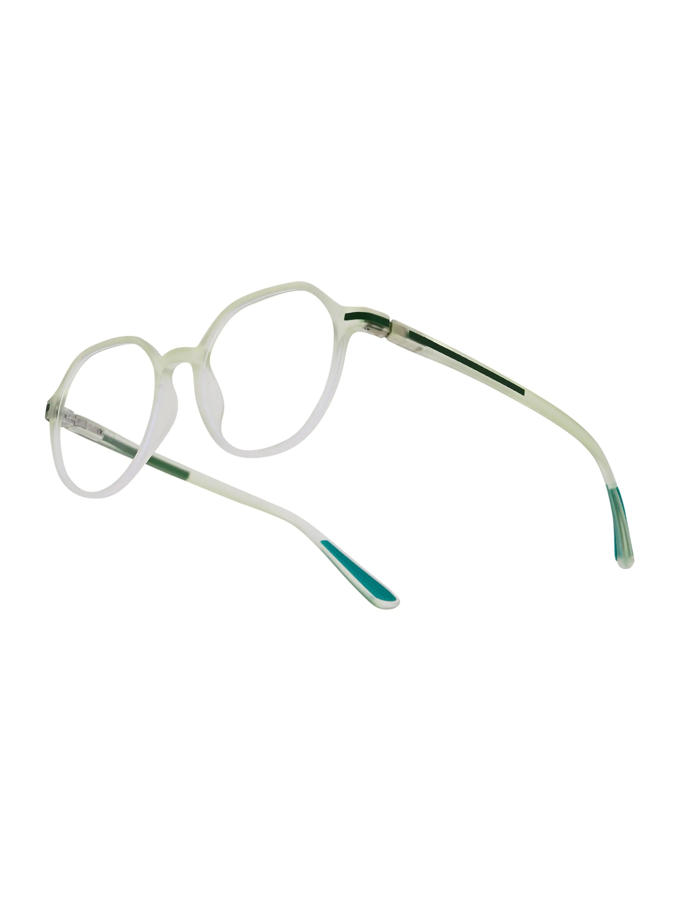 Optibul | Transparent Light Green Medium Full Rim Square Computer Glasses for Men & Women [Blue Block]