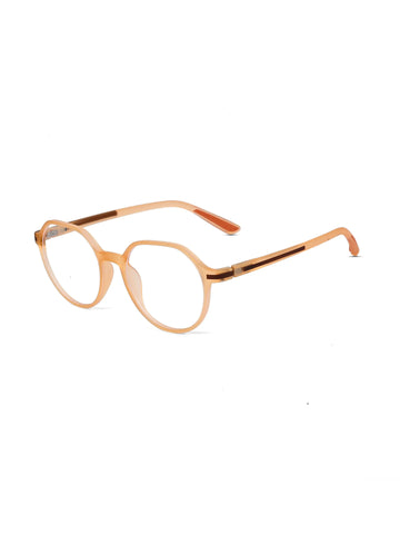 Optibul | Transparent Orange Medium Full Rim Square Computer Glasses for Men & Women [Blue Block]