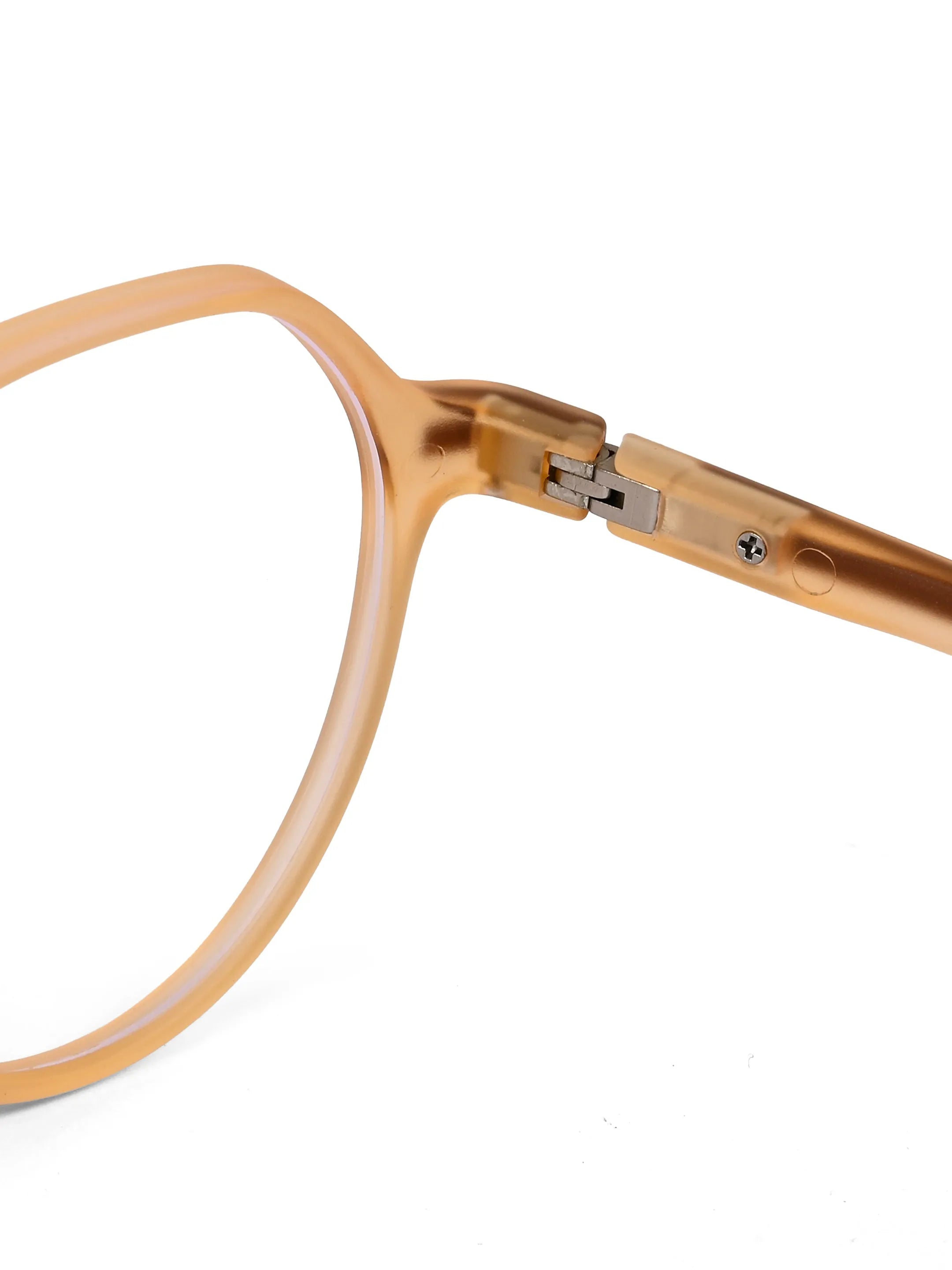 Optibul | Transparent Orange Medium Full Rim Square Computer Glasses for Men & Women [Blue Block]