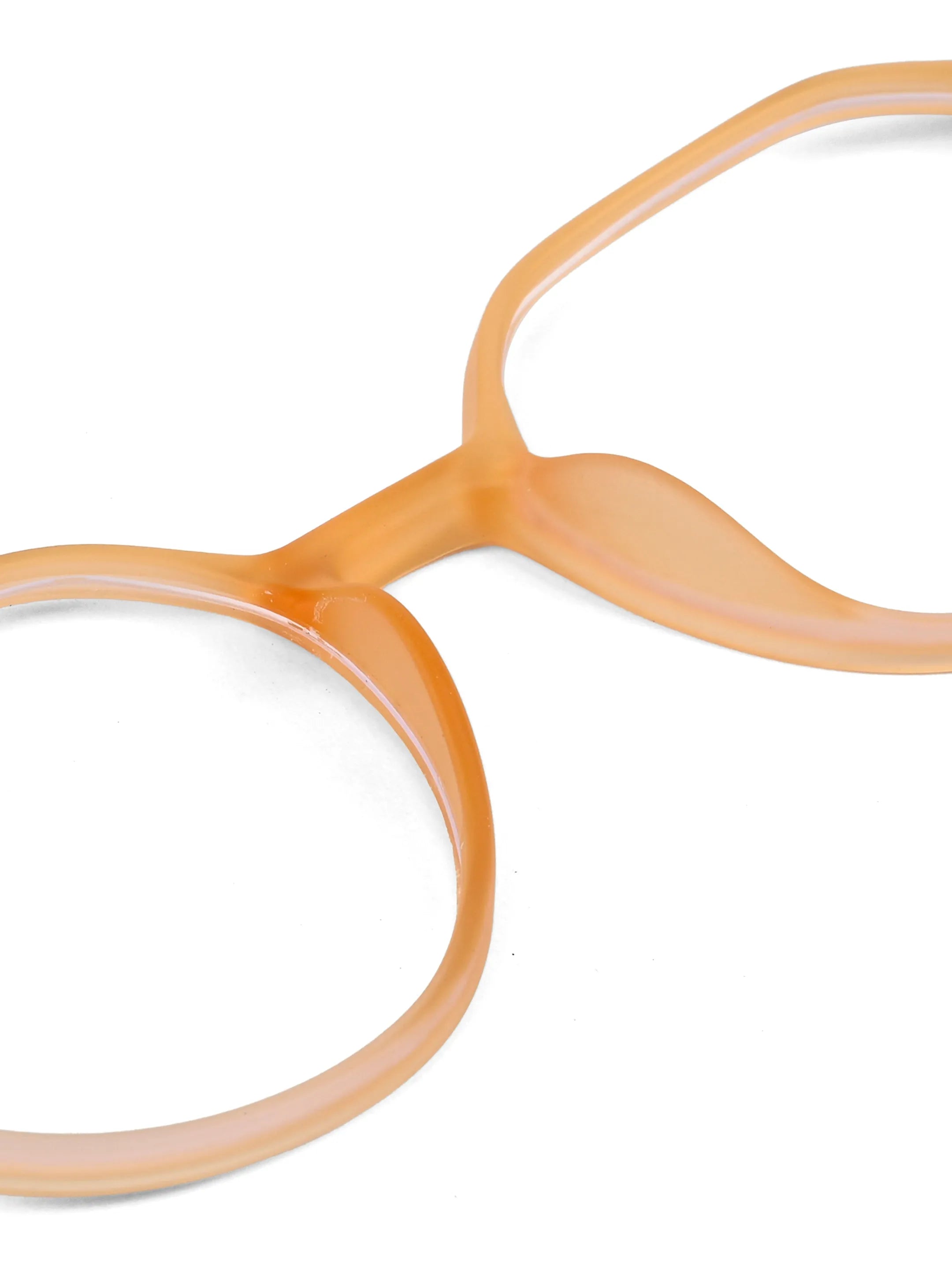 Optibul | Transparent Orange Medium Full Rim Square Computer Glasses for Men & Women [Blue Block]
