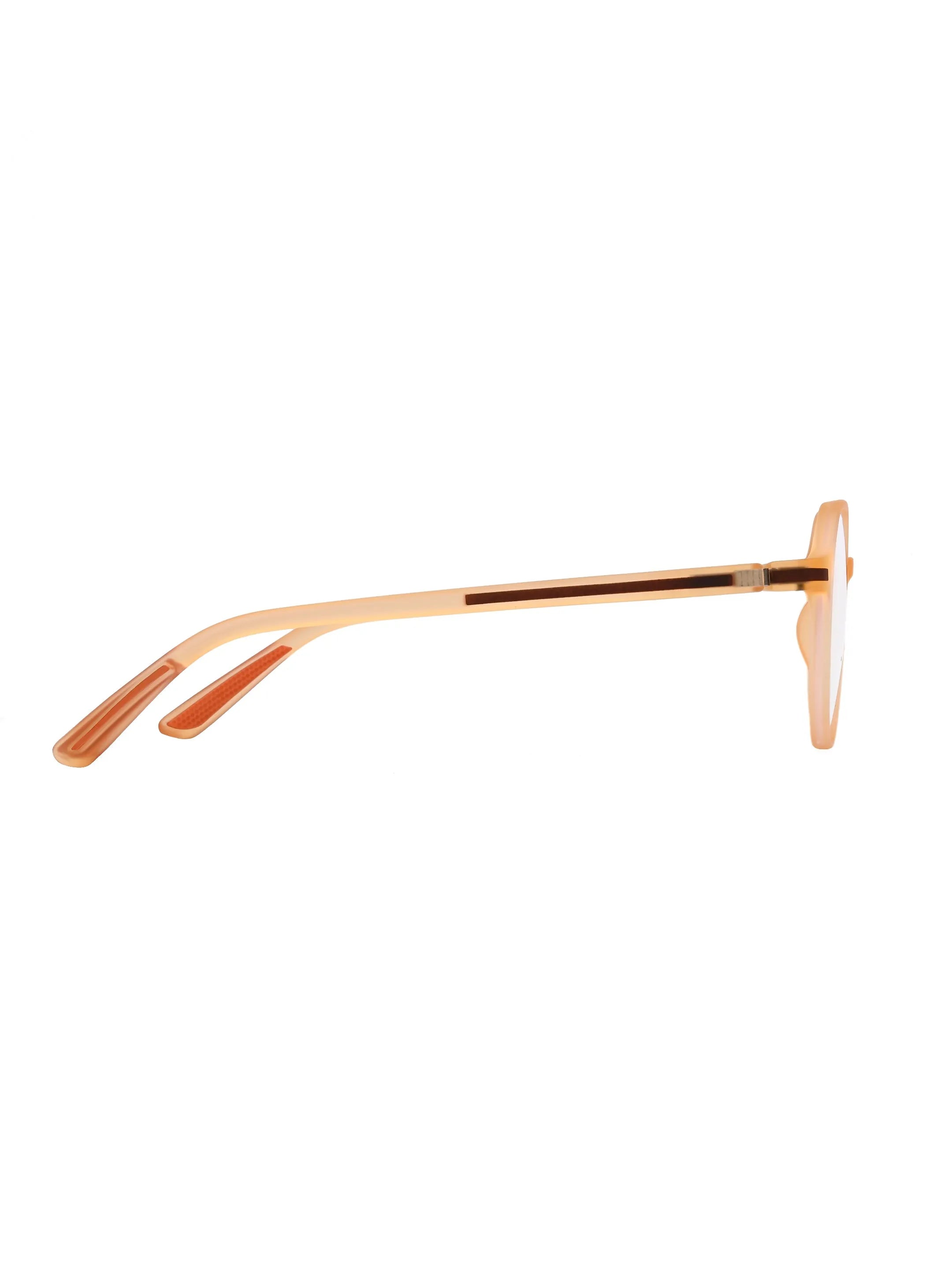Optibul | Transparent Orange Medium Full Rim Square Computer Glasses for Men & Women [Blue Block]