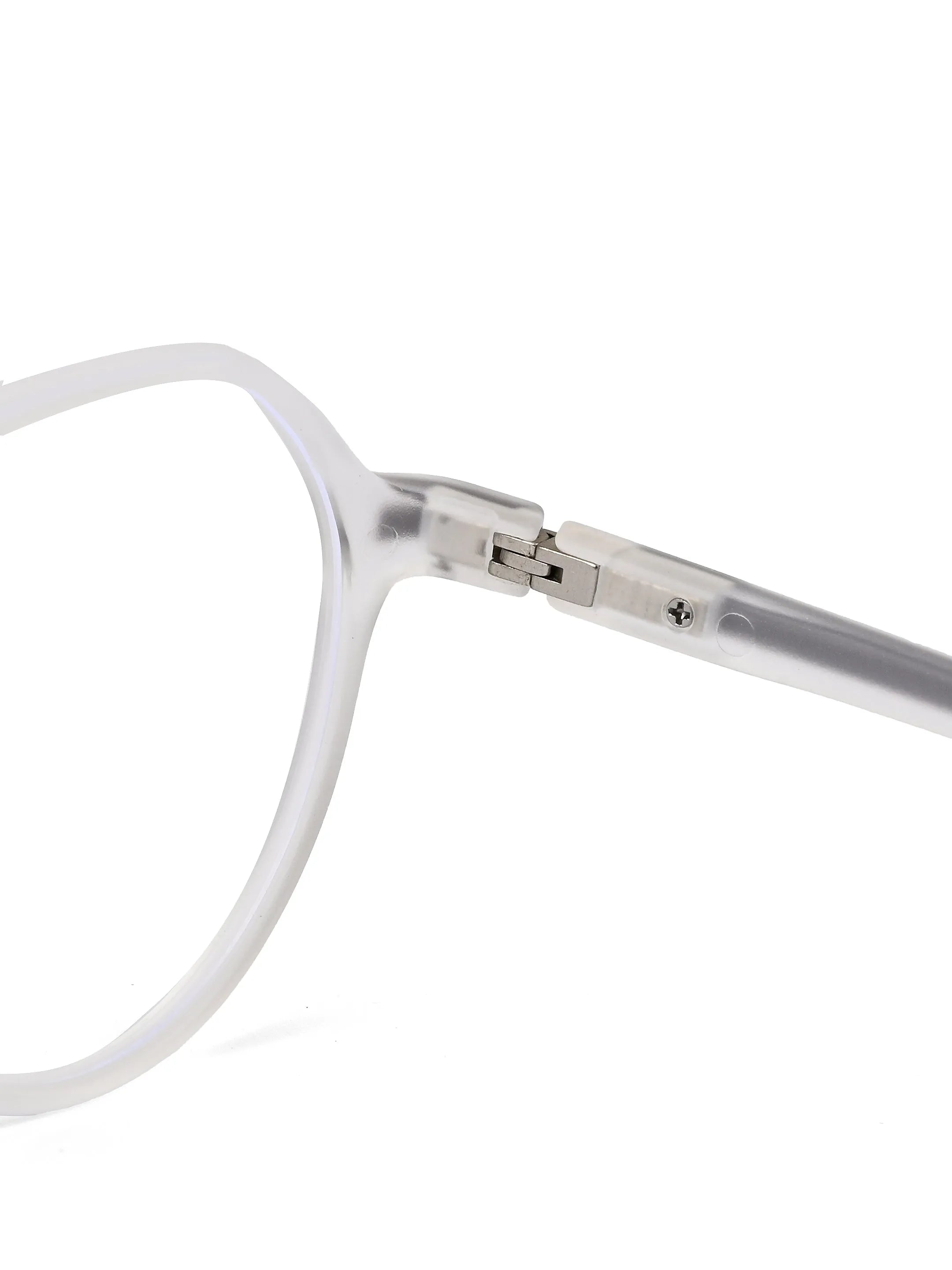 Optibul | Transparent White Medium Full Rim Square Computer Glasses for Men & Women [Blue Block]