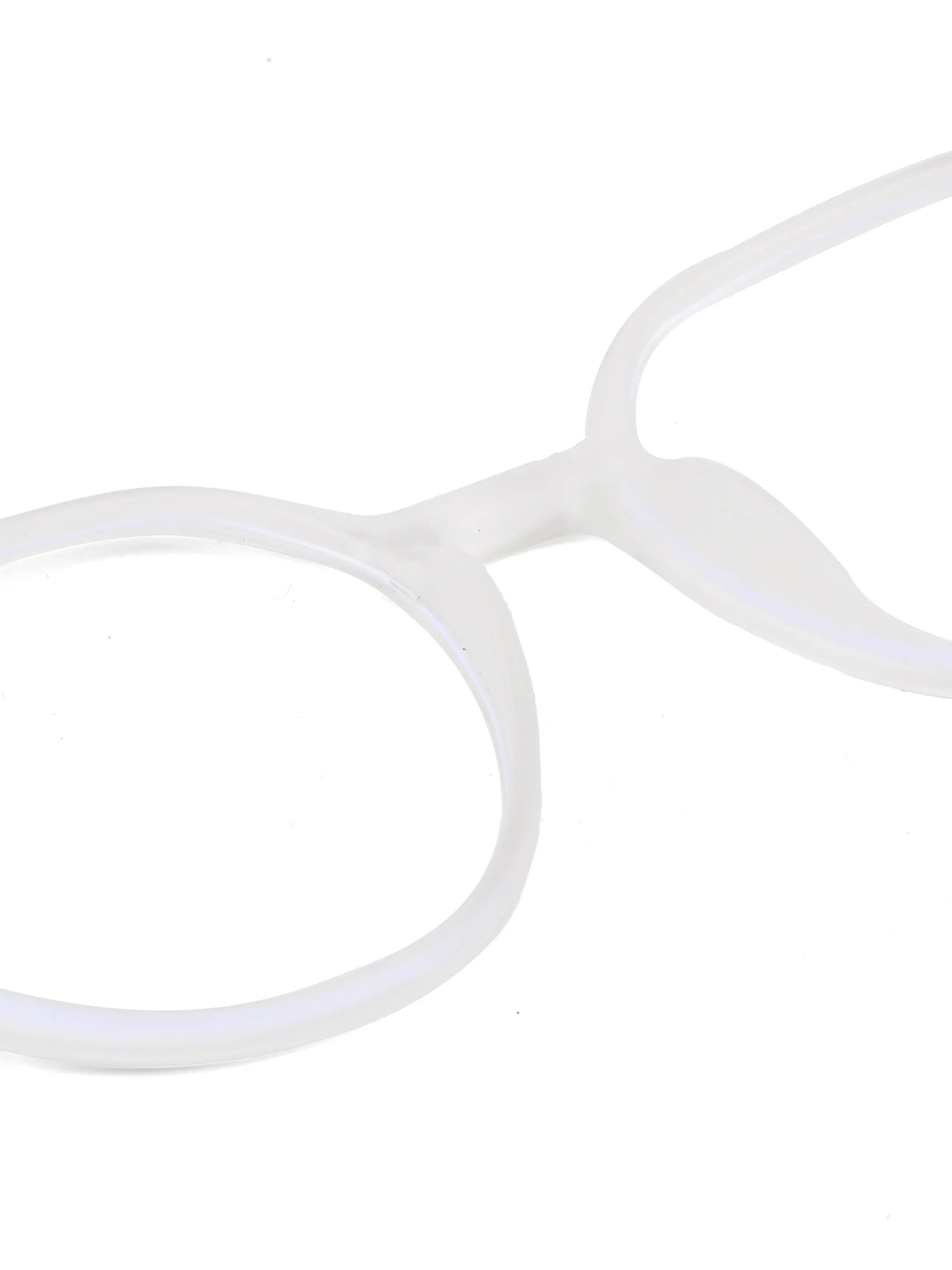 Optibul | Transparent White Medium Full Rim Square Computer Glasses for Men & Women [Blue Block]