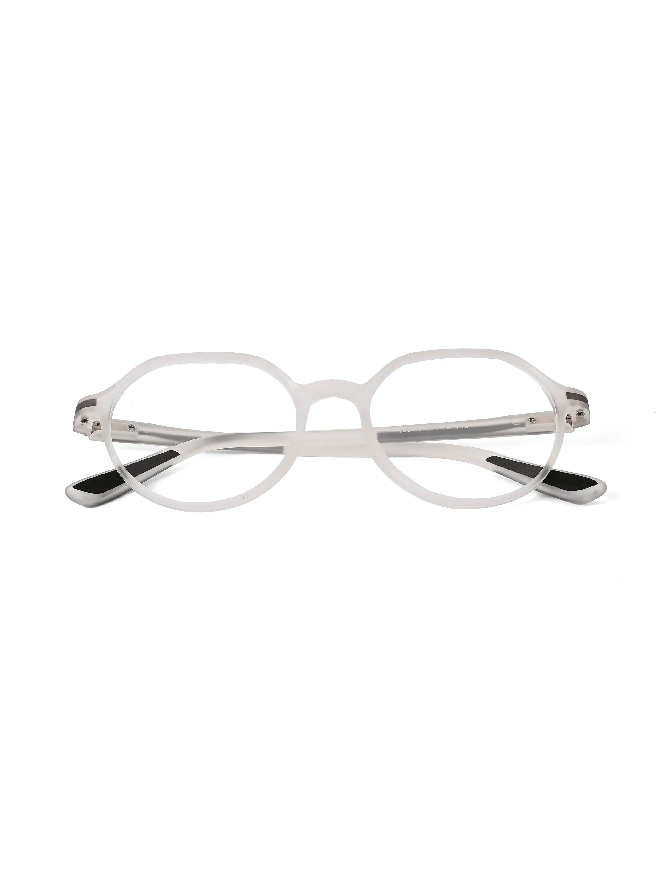 Optibul | Transparent White Medium Full Rim Square Computer Glasses for Men & Women [Blue Block]