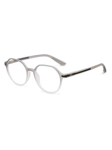 Optibul | Transparent Light Grey & White Medium Full Rim Square Computer Glasses for Men & Women [Blue Block]