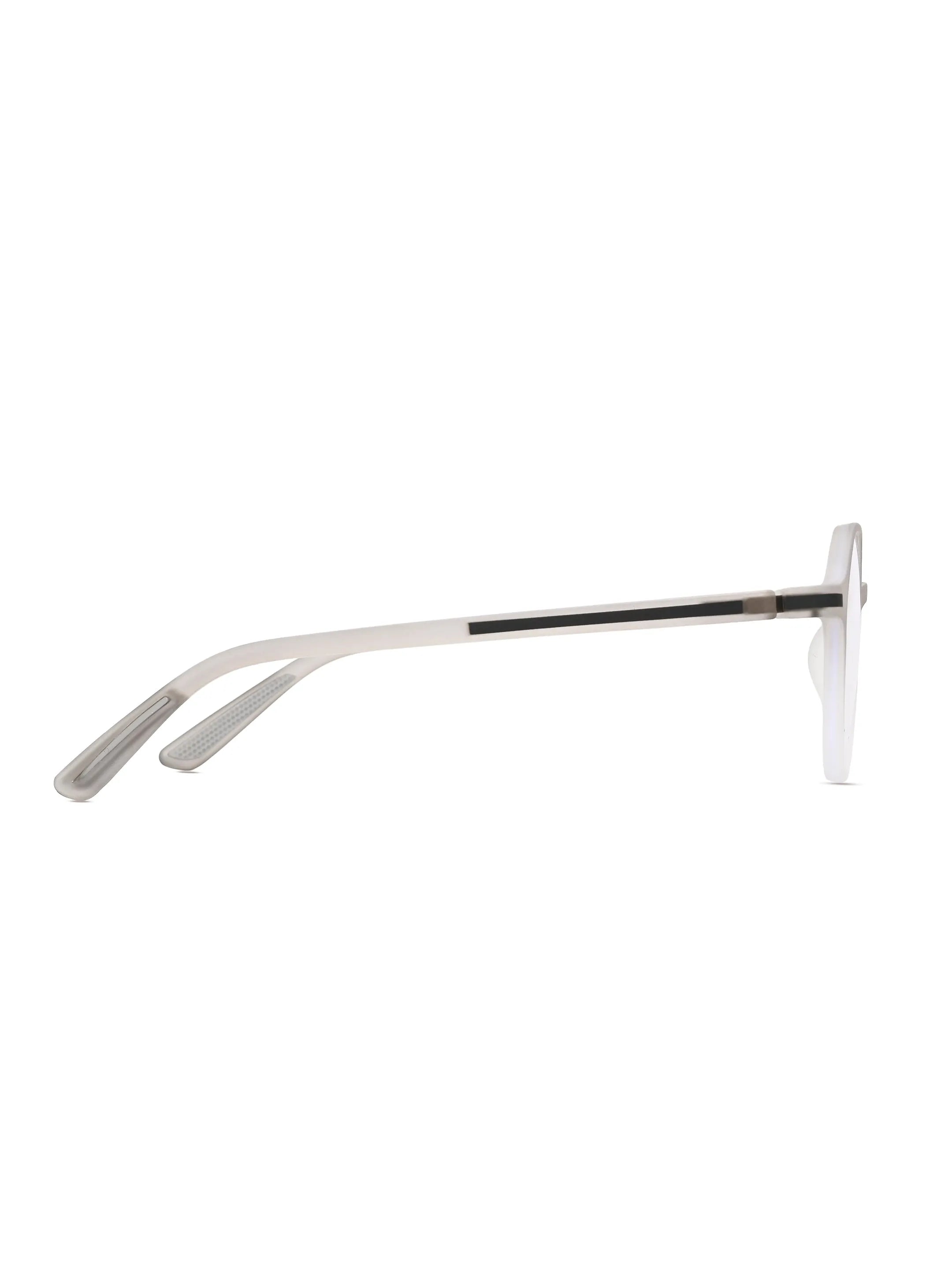 Optibul | Transparent Light Grey & White Medium Full Rim Square Computer Glasses for Men & Women [Blue Block]