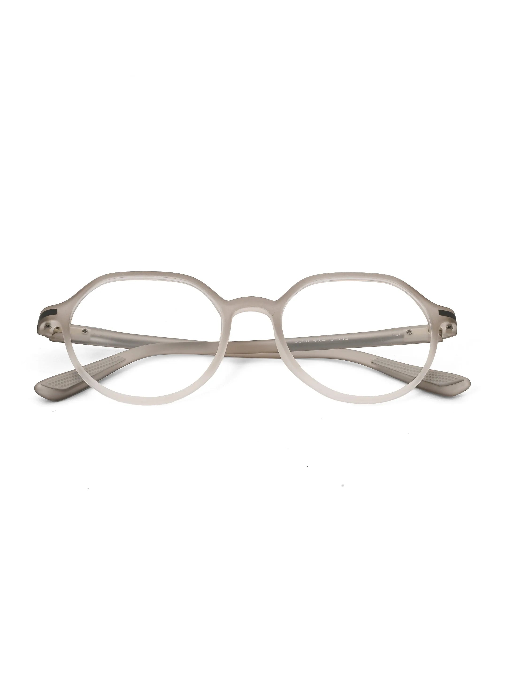 Optibul | Transparent Light Grey & White Medium Full Rim Square Computer Glasses for Men & Women [Blue Block]