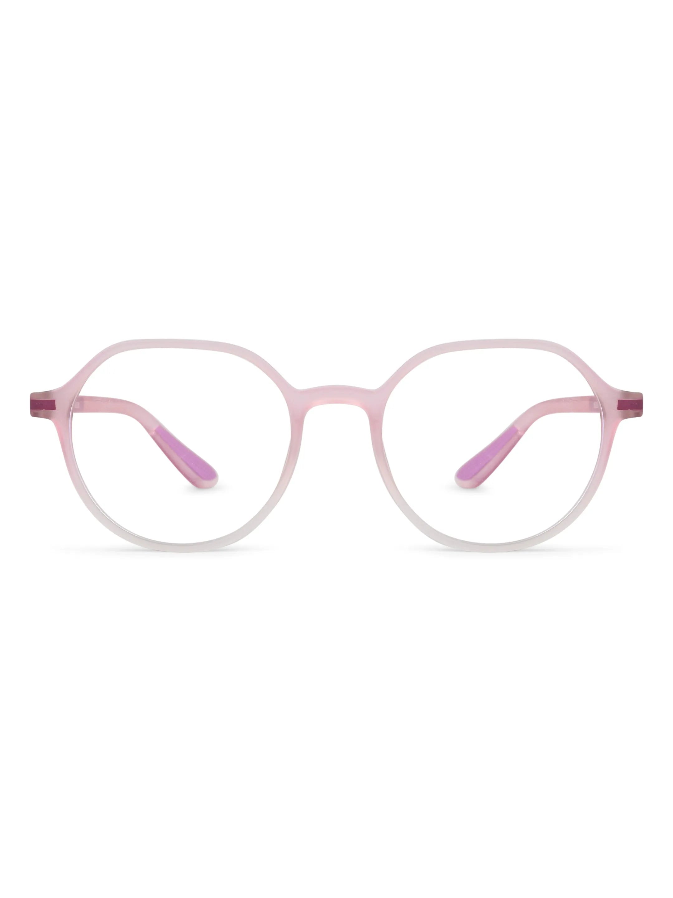 Optibul | Transparent Pink & Transparent White Medium Full Rim Square Computer Glasses for Men & Women [Blue Block]