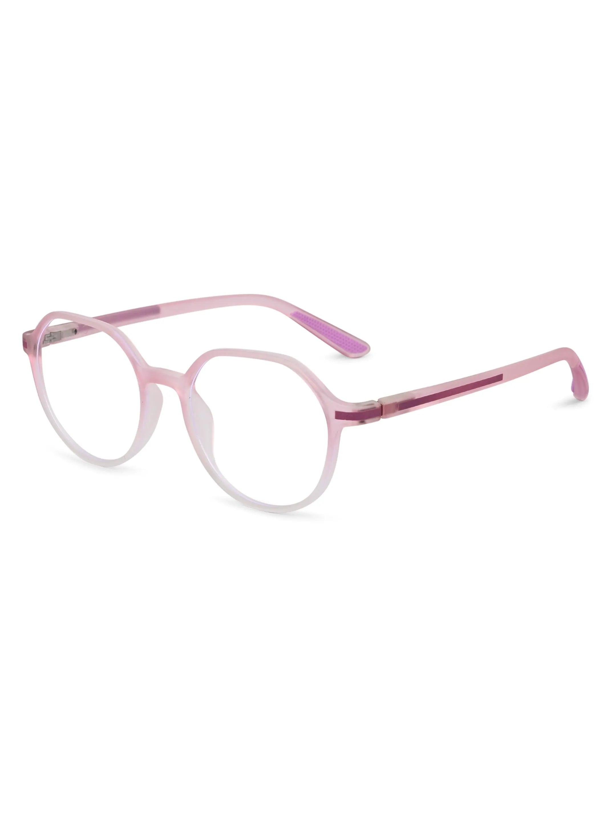 Optibul | Transparent Pink & Transparent White Medium Full Rim Square Computer Glasses for Men & Women [Blue Block]