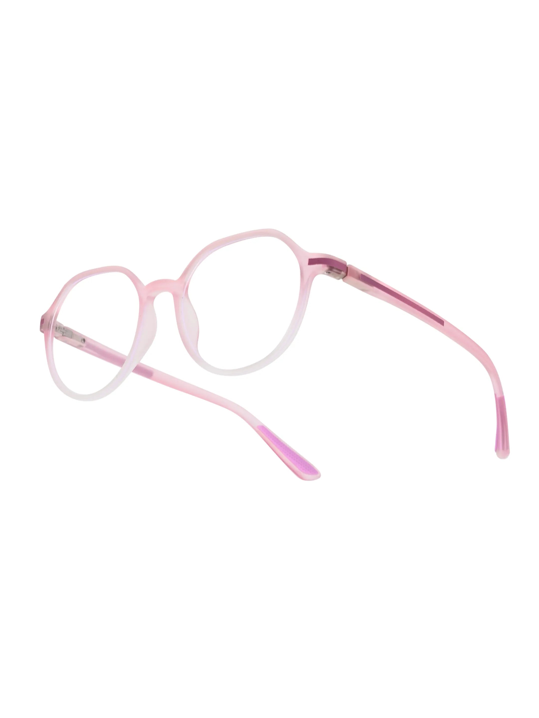 Optibul | Transparent Pink & Transparent White Medium Full Rim Square Computer Glasses for Men & Women [Blue Block]