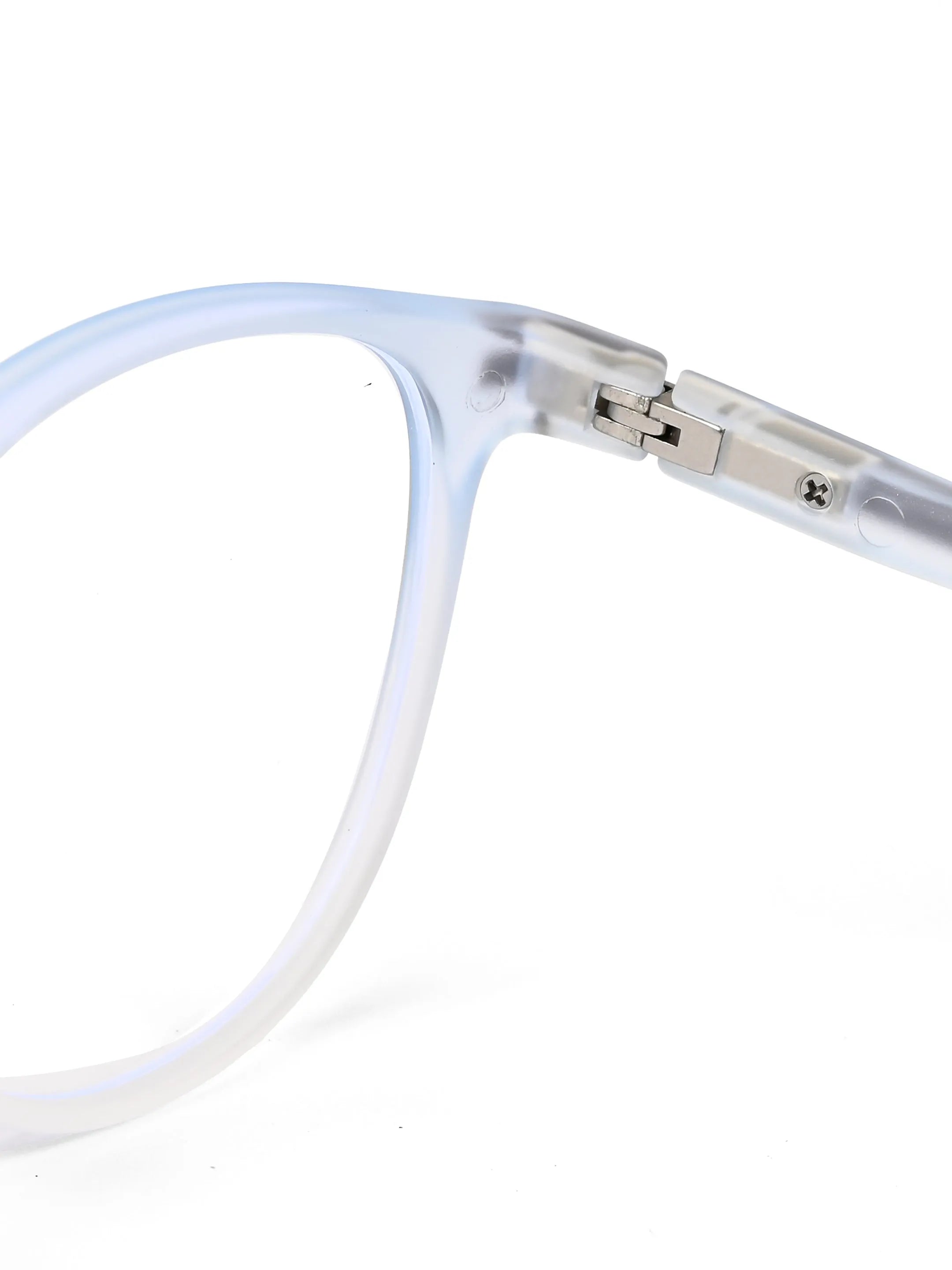 Idefend | Transparent Light Blue & Transparent White Medium Full Rim Round Computer Glasses for Men & Women [Blue Block]