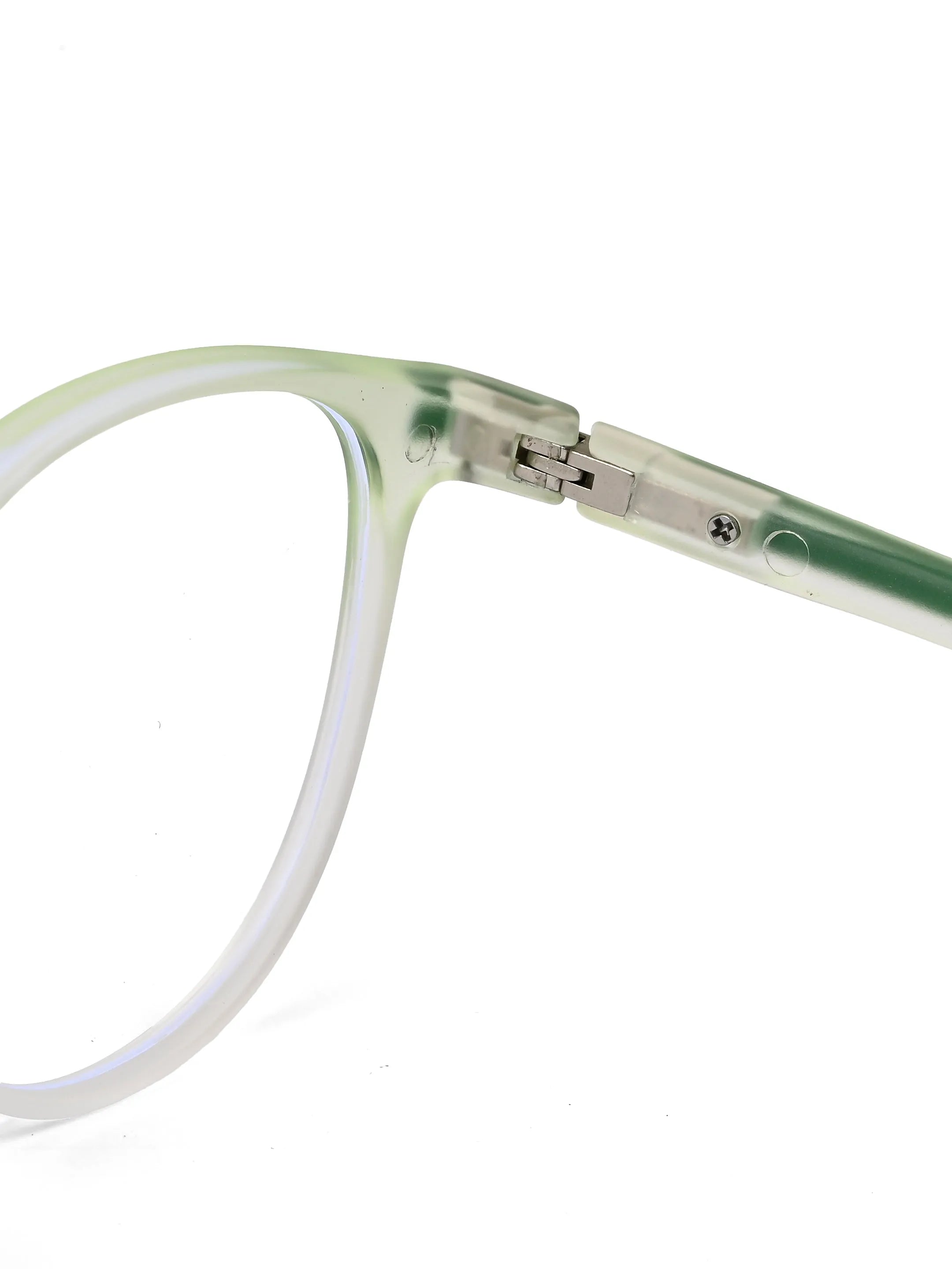 Idefend | Transparent Light Green Medium Full Rim Round Computer Glasses for Men & Women [Blue Block]